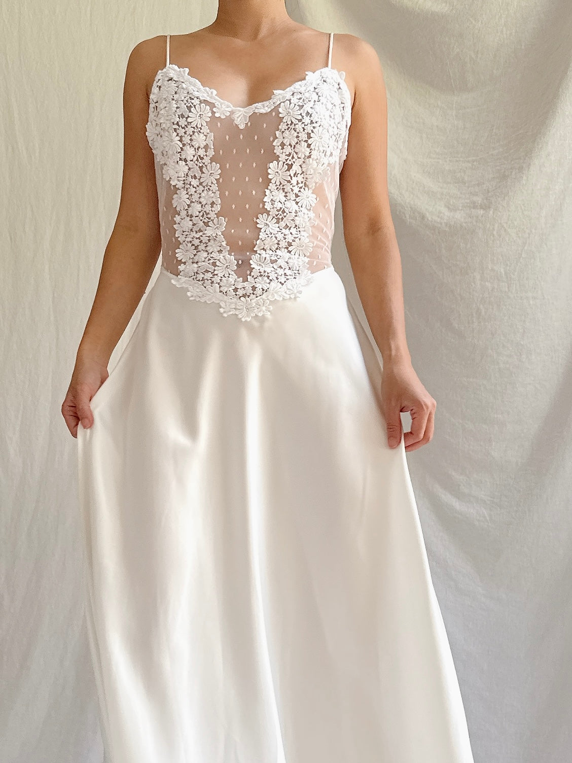 Vintage Sheer Midi Slip Dress - S/M