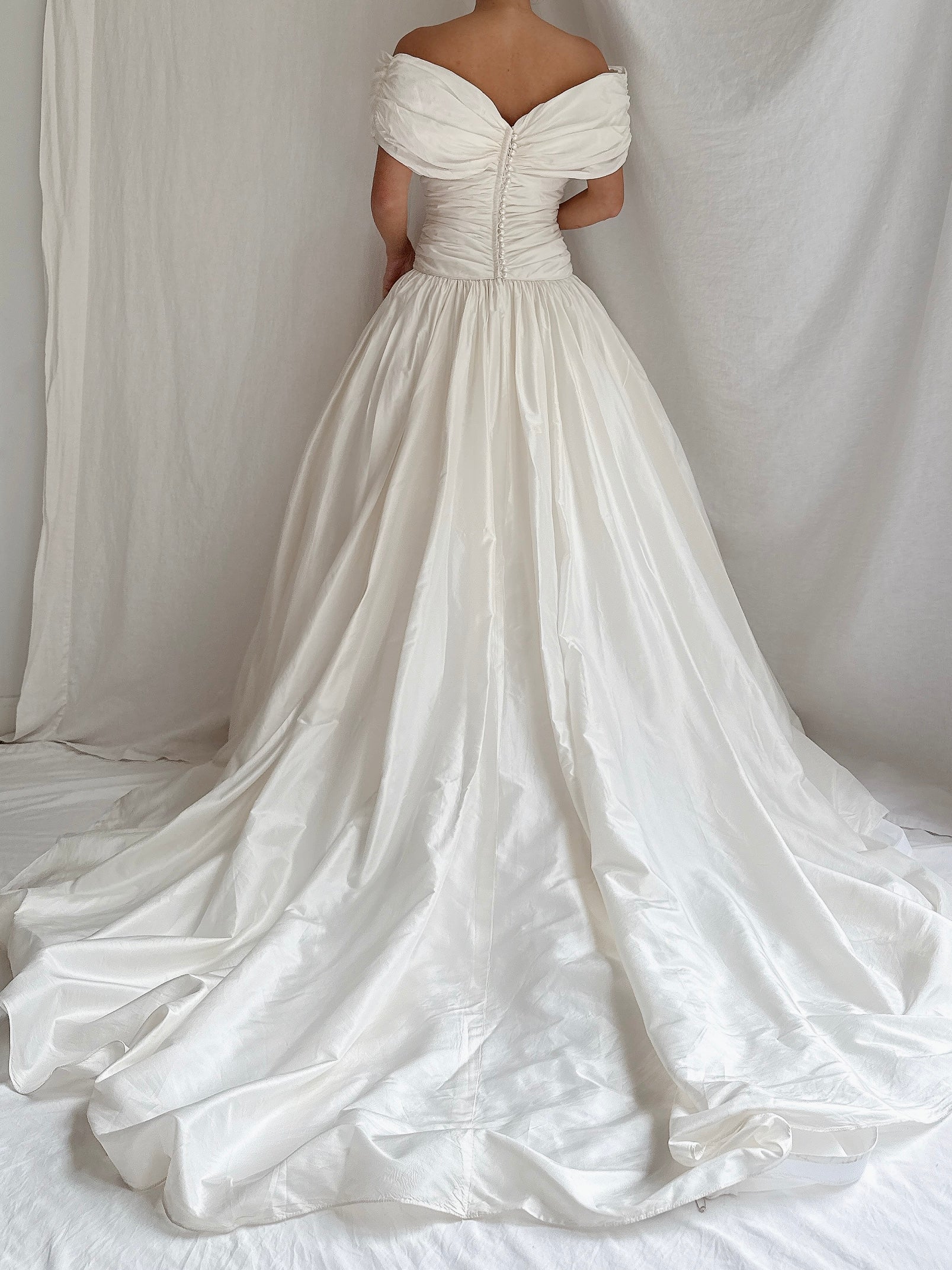 Vintage Marisa Silk Draped Collar Gown - S/4