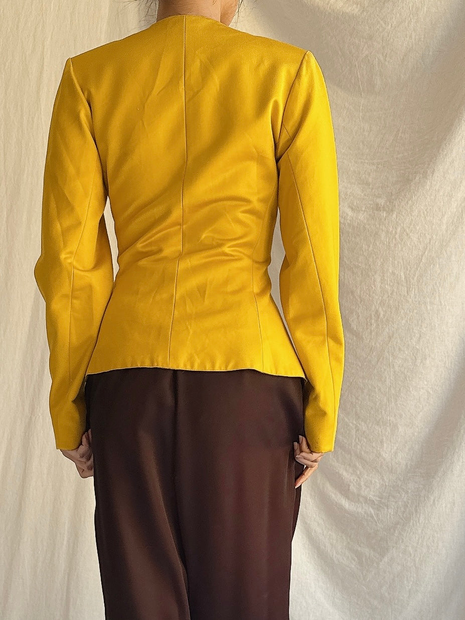 Vintage YSL Marigold Silk Blazer - S/M