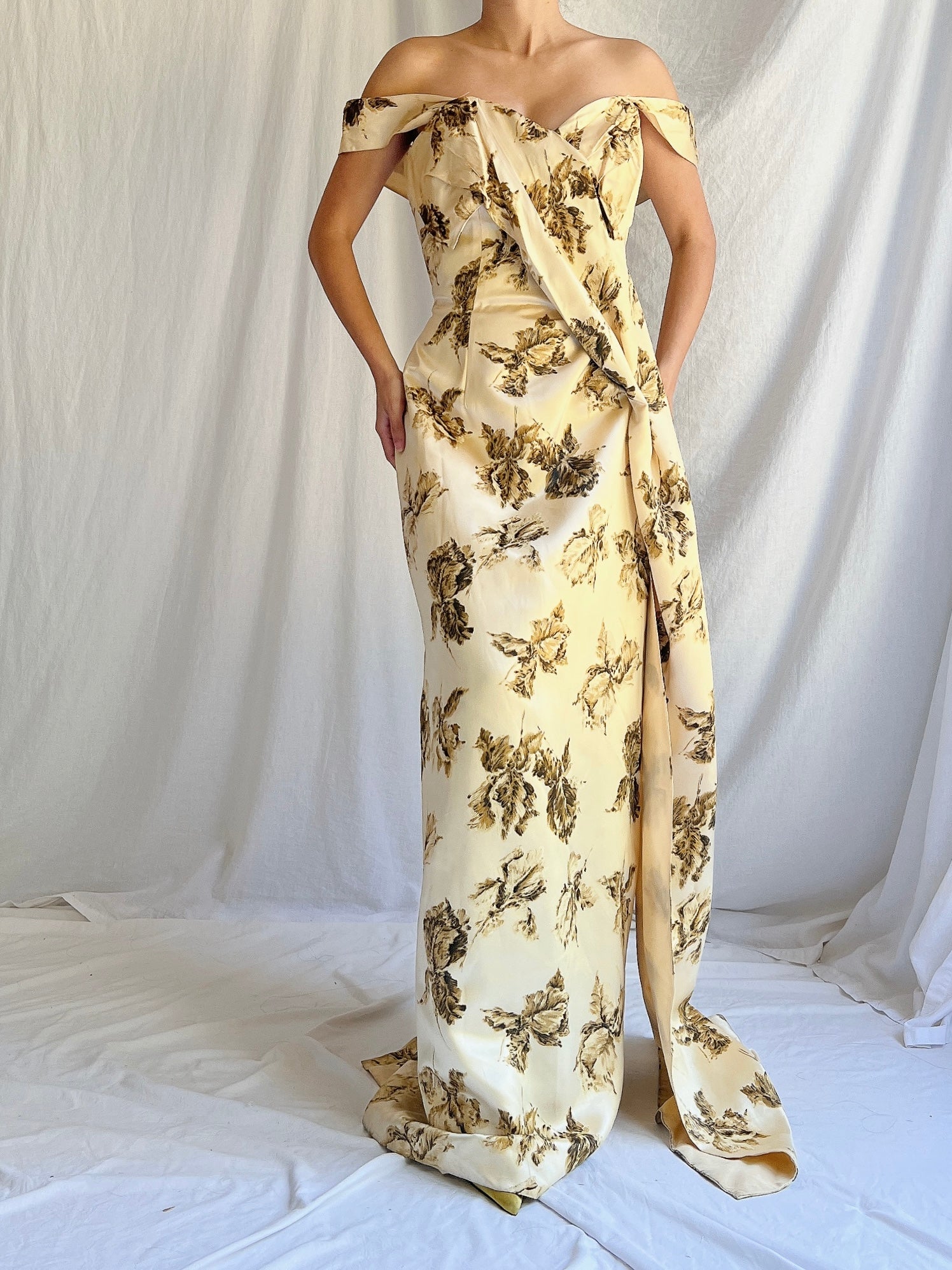 1950s Yellow Floral Dress - S | G O S S A M E R 1950s Yellow Floral Dress - S | G O S S A M E R