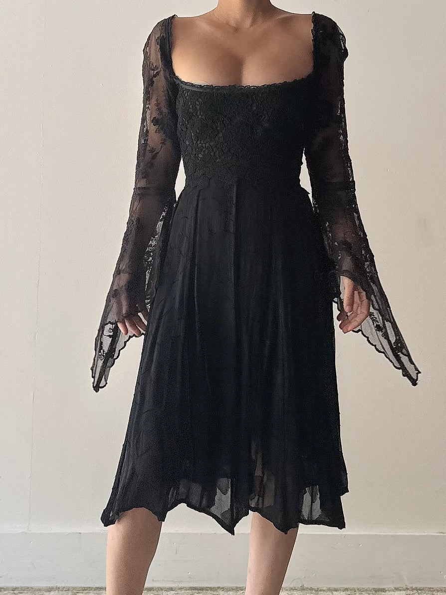 Vintage Lolita Lempicka Black Dress - FR44