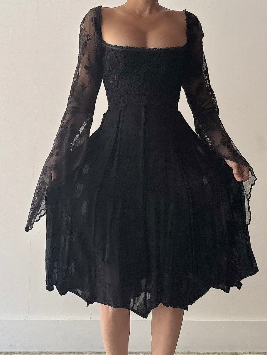 Vintage Lolita Lempicka Black Dress - FR44