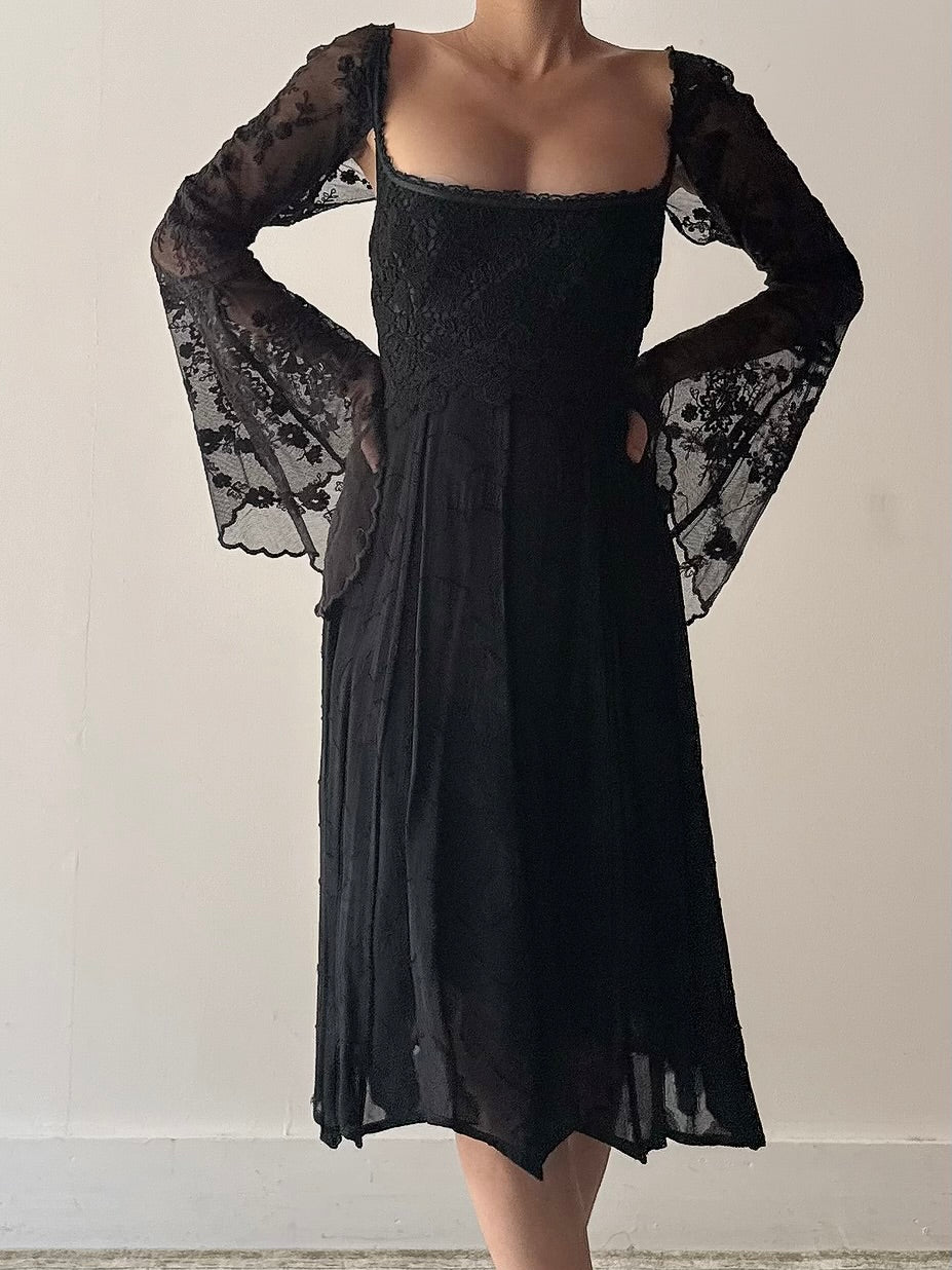 Vintage Lolita Lempicka Black Dress - FR44