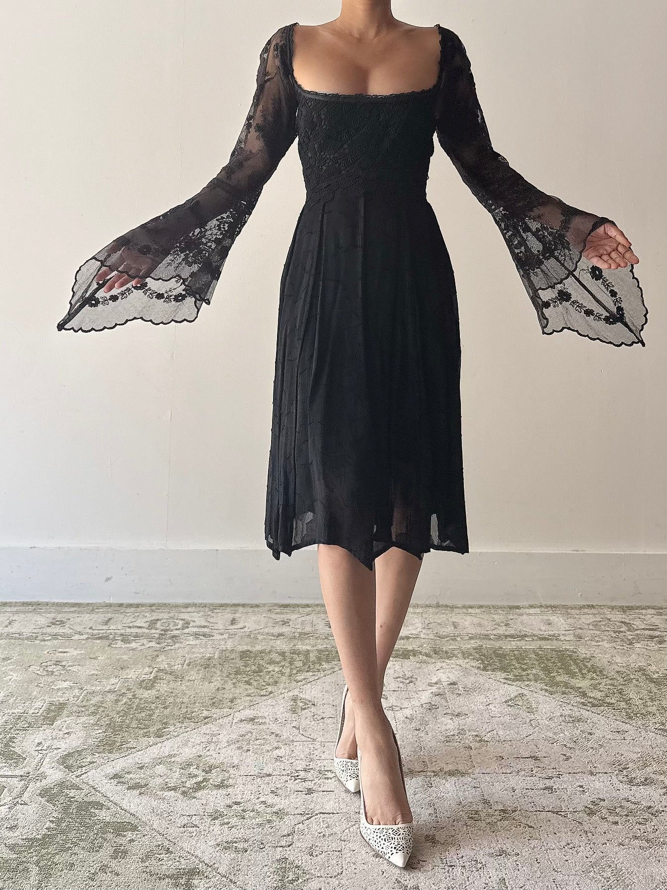 Vintage Lolita Lempicka Black Dress - FR44