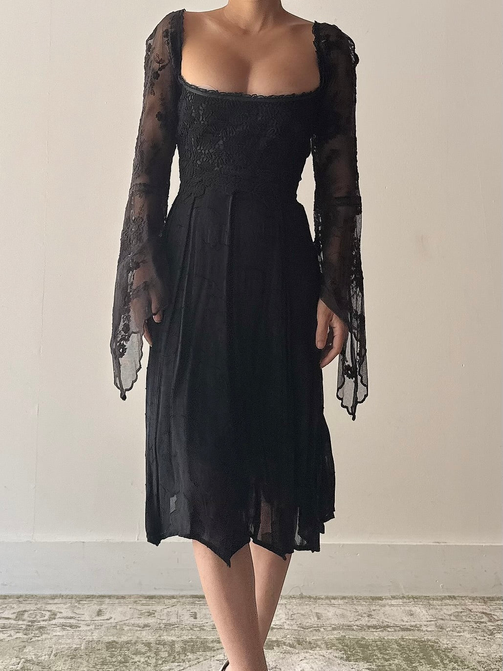 Vintage Lolita Lempicka Black Dress - FR44