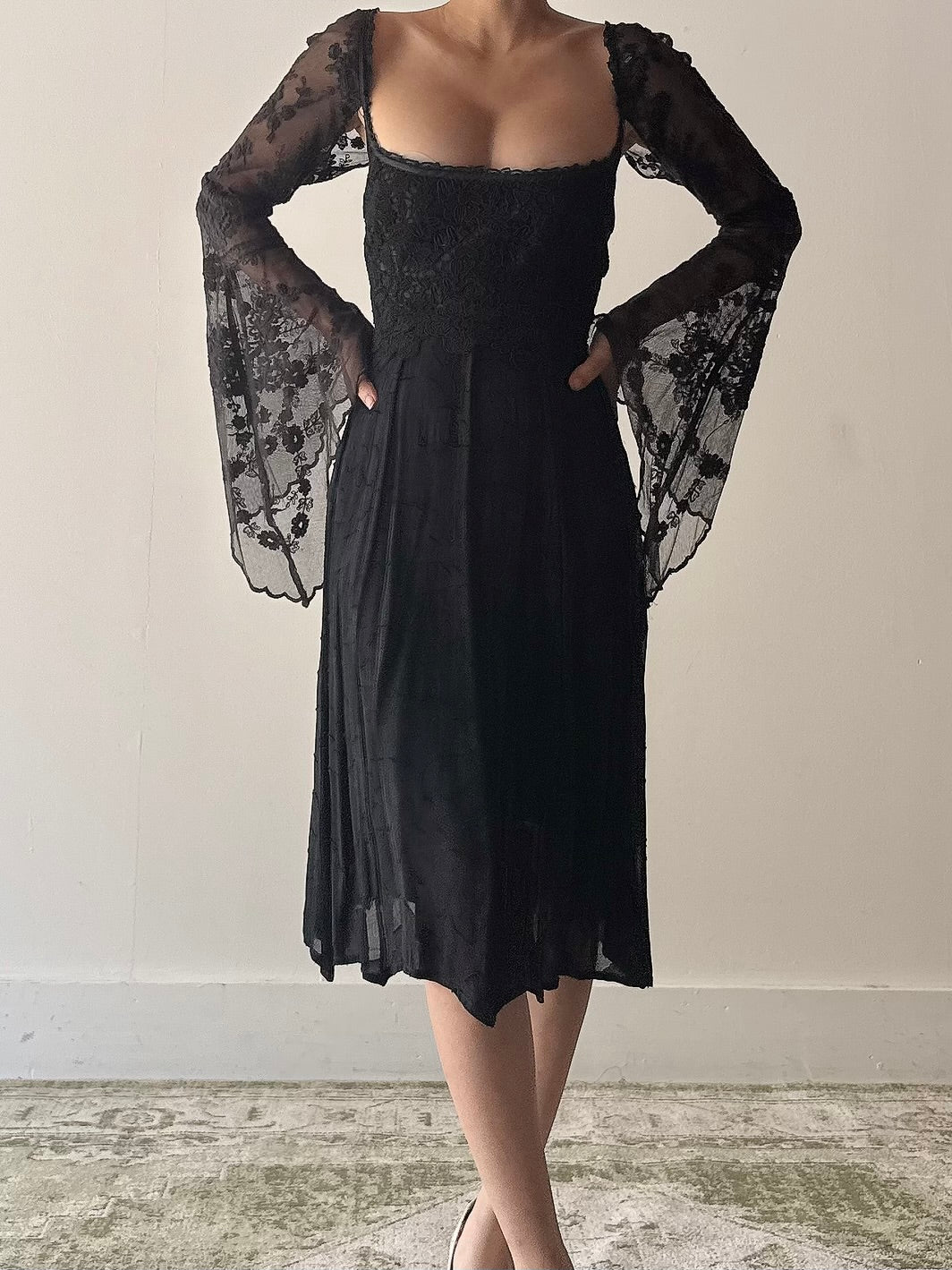 Vintage Lolita Lempicka Black Dress - FR44