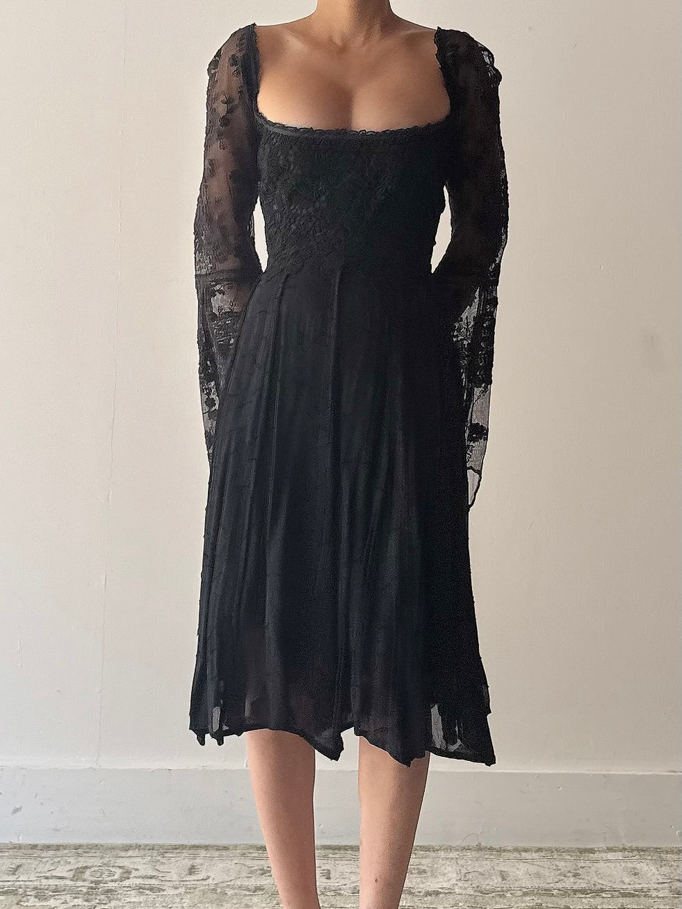 Vintage Lolita Lempicka Black Dress - FR44
