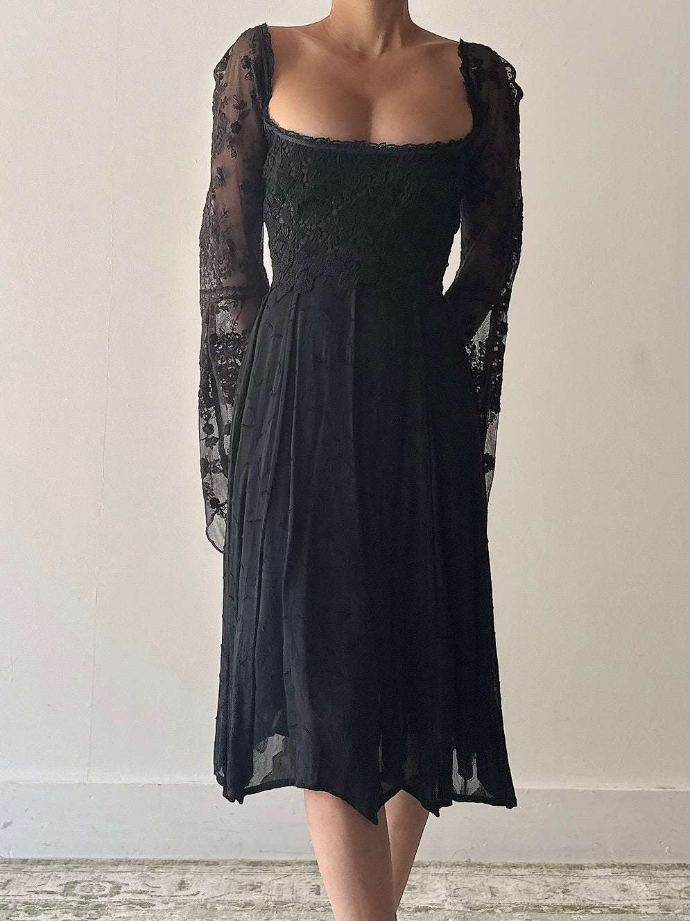 Vintage Lolita Lempicka Black Dress - FR44
