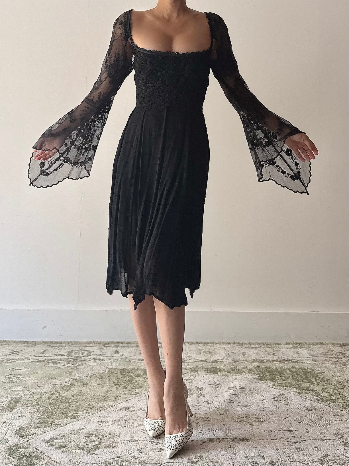 Vintage Lolita Lempicka Black Dress - FR44