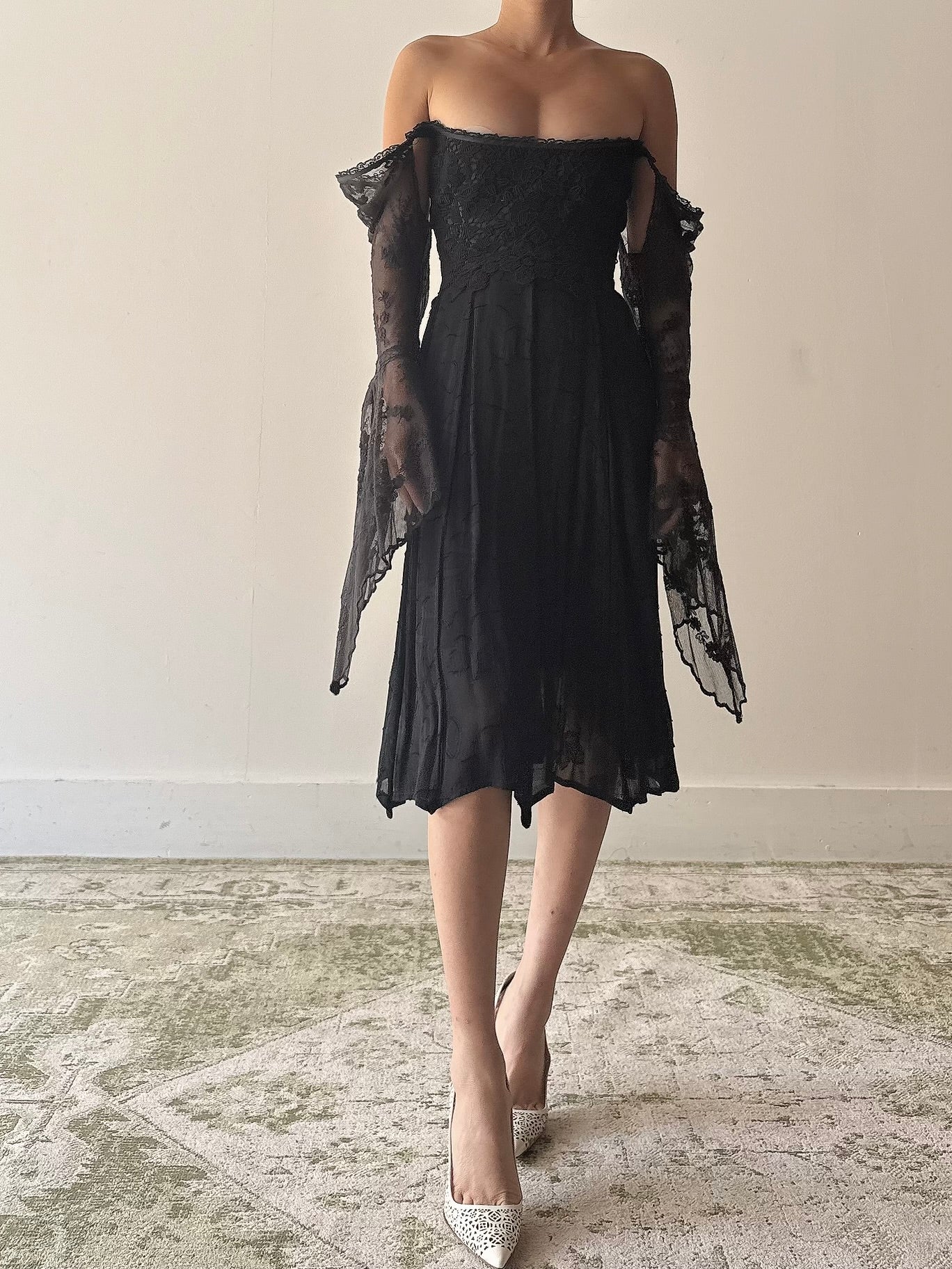 Vintage Lolita Lempicka Black Dress - FR44