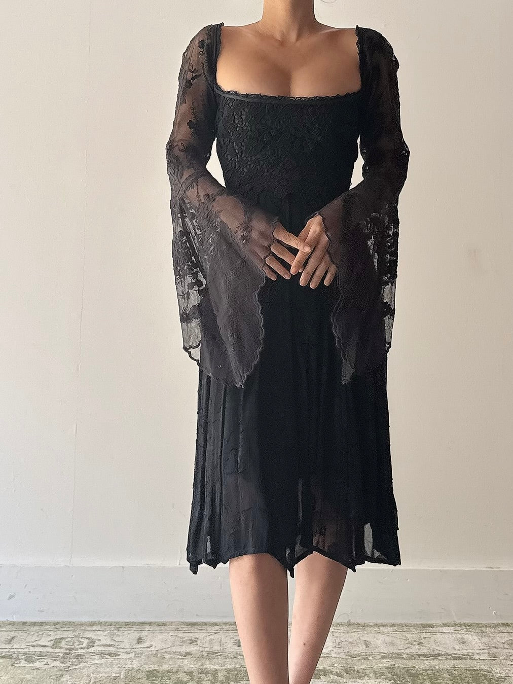 Vintage Lolita Lempicka Black Dress - FR44
