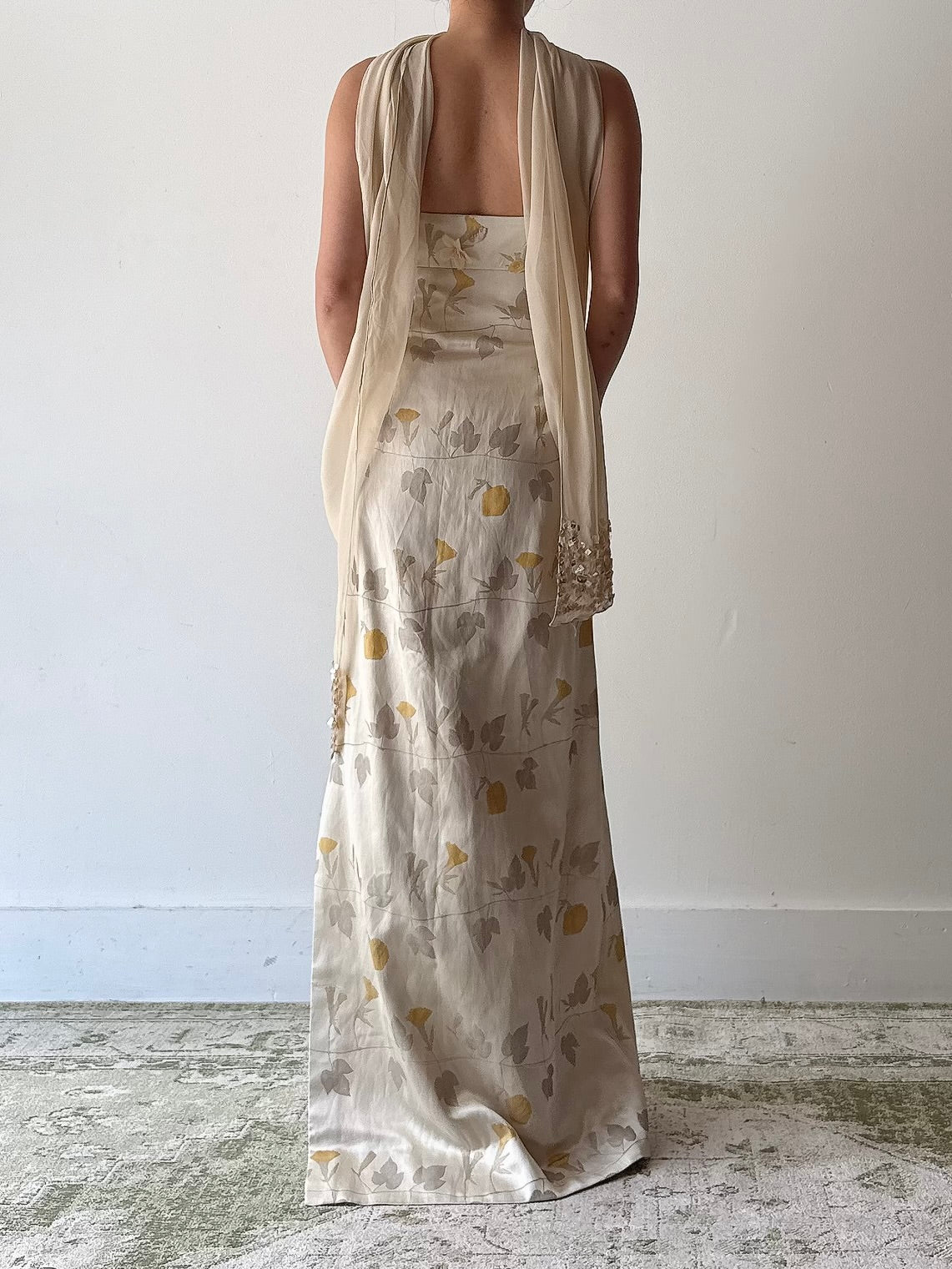 Vintage Silk Brocade Strapless Dress - 4