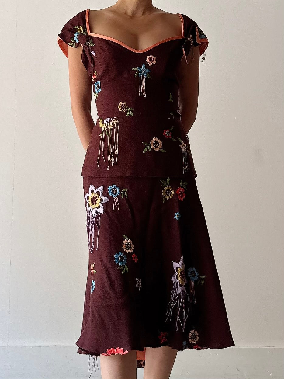Vintage Futura Embroidered 2 Piece Set - M