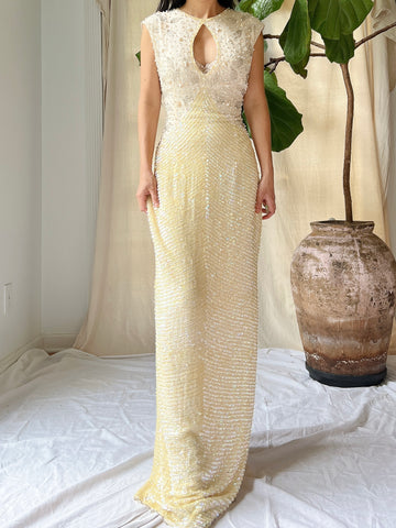 1980s Silk Beaded Gown - M/8