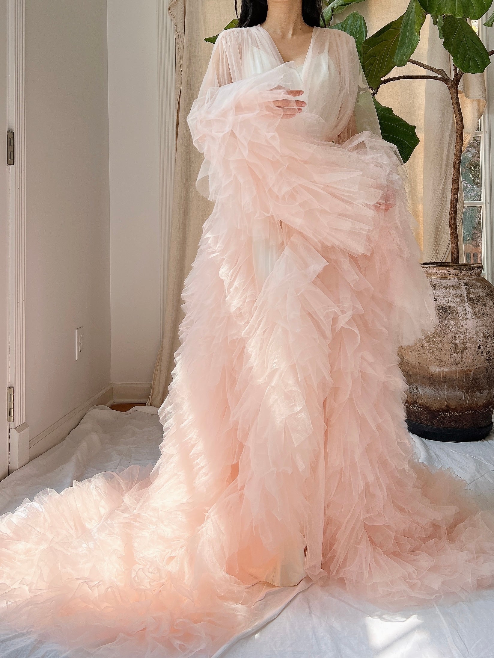 Tulle Ruffle Dressing Gown - OSFM