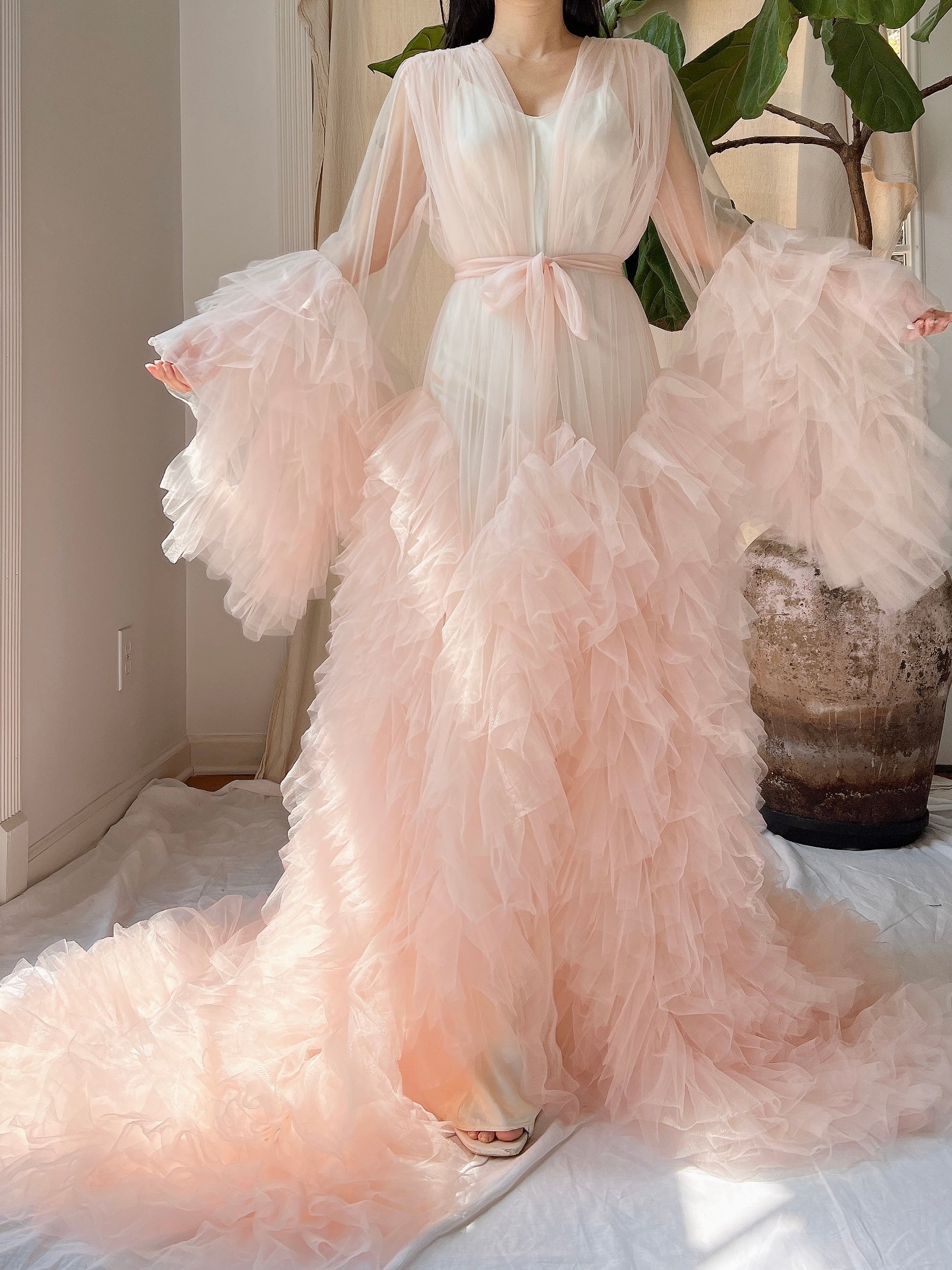 Tulle Ruffle Dressing Gown - OSFM