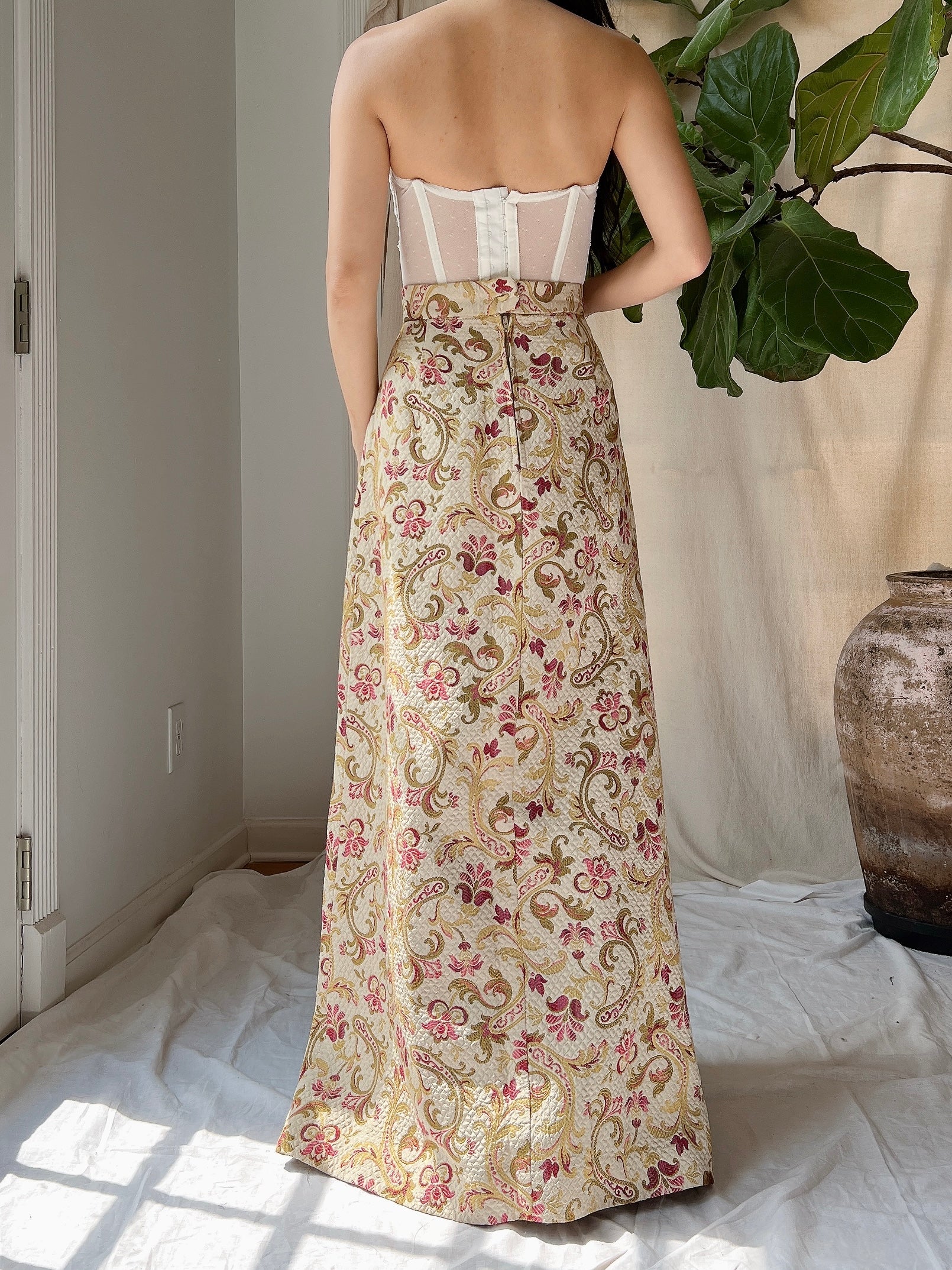 Vintage Tapestry Floral Skirt - XS