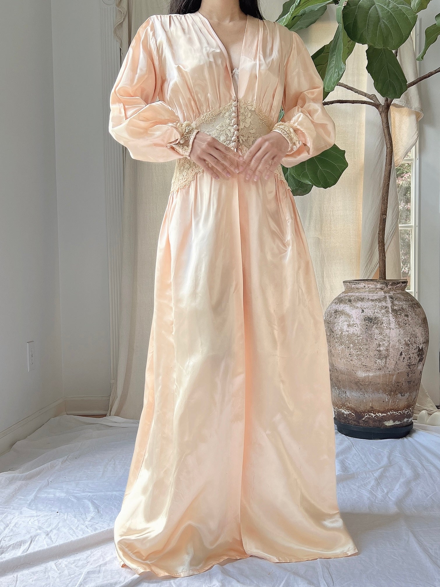 THE DRESSING GOWN in CITRUS AWNING STRIPED GAUZE – Lisa Marie Fernandez