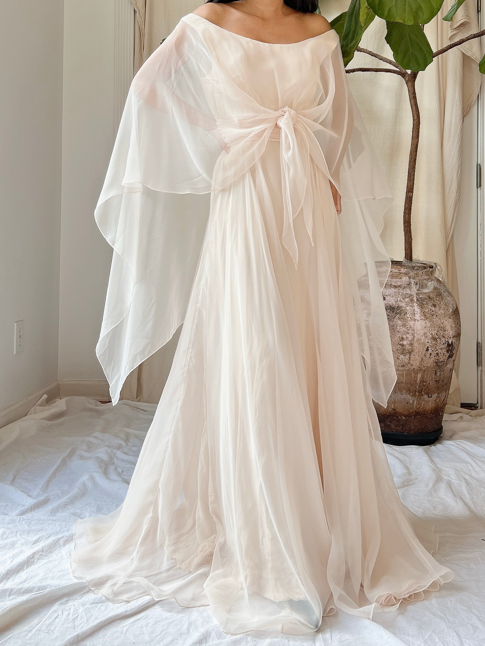 1960s Chiffon Cape Dress - S/M | G O S S A M E R 1960s Chiffon Cape Dress - S/M | G O S S A M E R