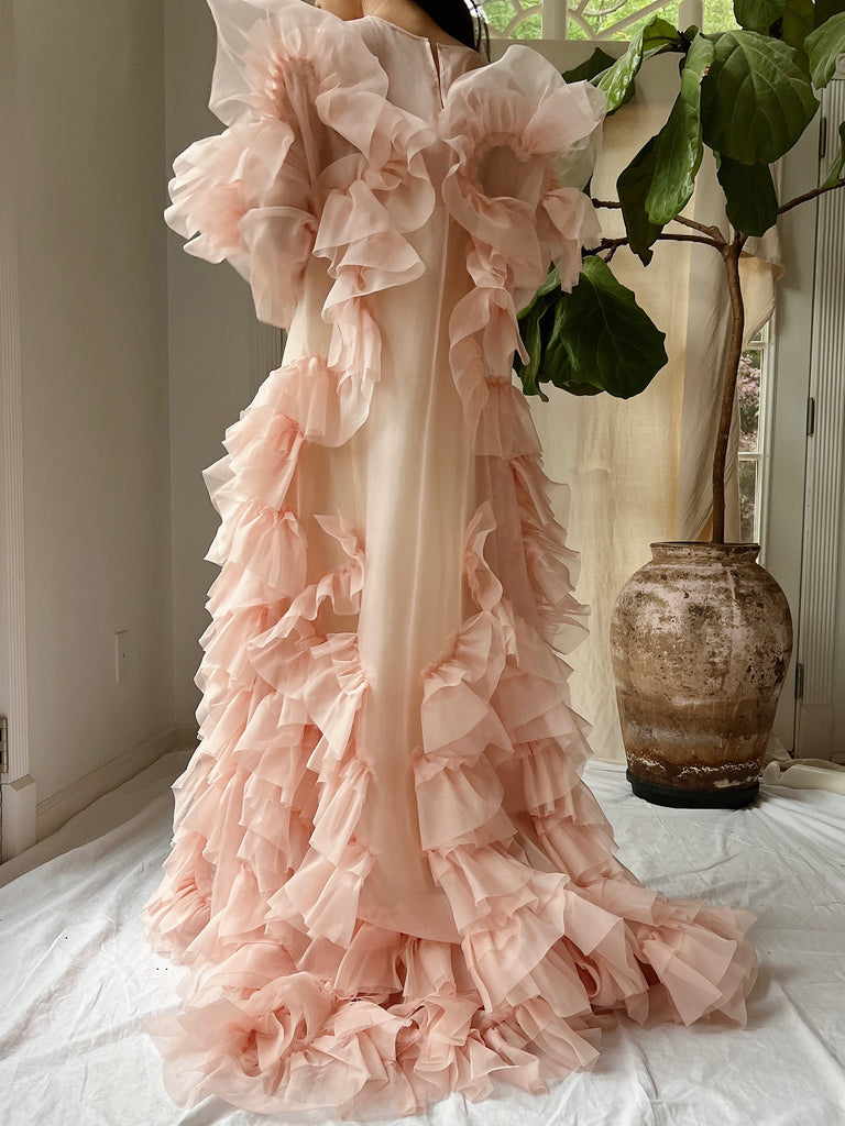 Organza Ruffle Silk Organza Ruffle Gown - M | G O S S A M E R