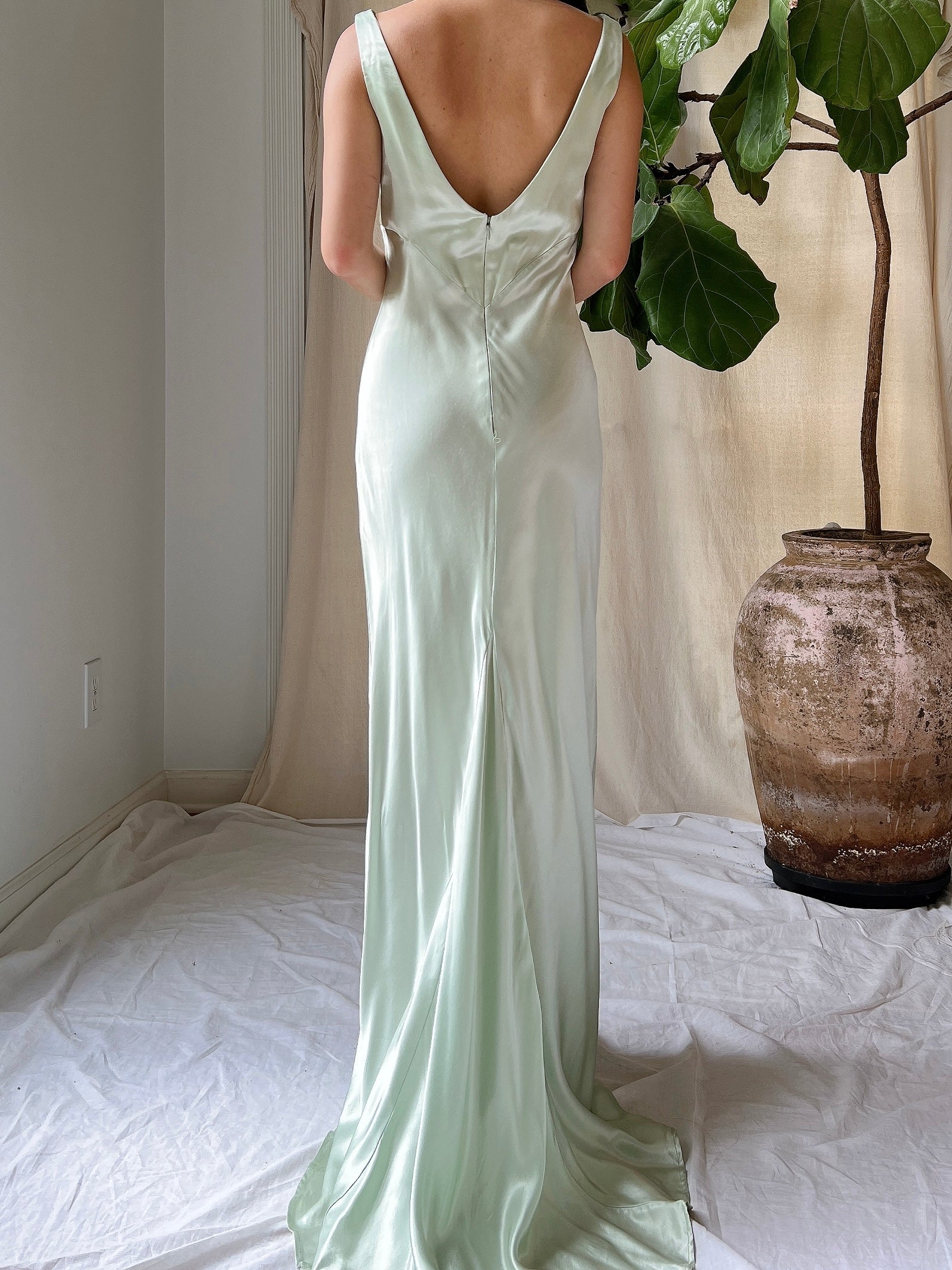 1990s Seafoam Satin Dress - XS | G O S S A M E R 1990s Seafoam Satin Dress - XS | G O S S A M E R