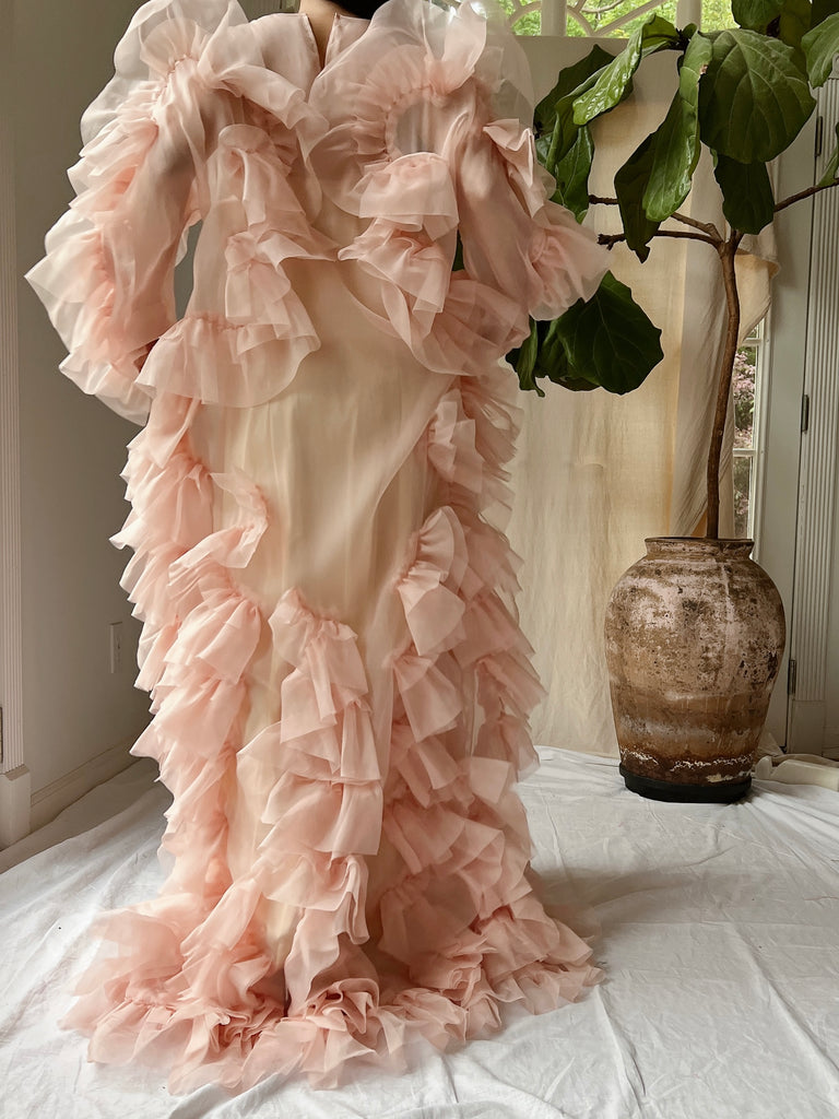 Organza Ruffle Silk Organza Ruffle Gown - M | G O S S A M E R