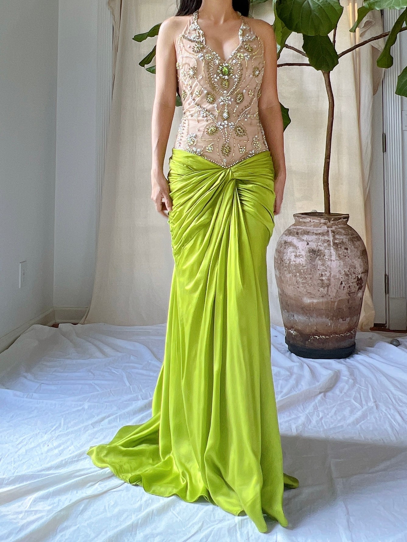 Vintage Silk Illusion Chartreuse Gown - M/8 | G O S S A M E R Vintage Silk Illusion Chartreuse Gown - M/8 | G O S S A M E R