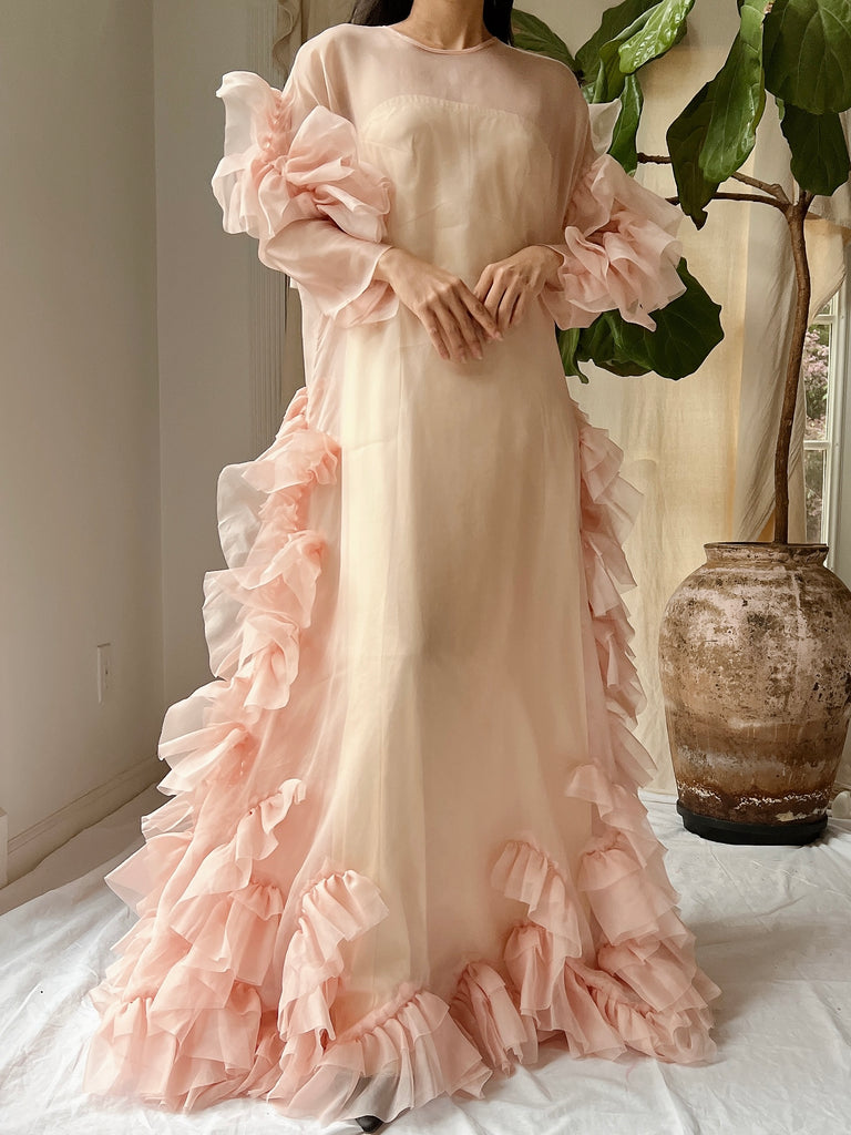 Organza Ruffle Silk Organza Ruffle Gown - M | G O S S A M E R