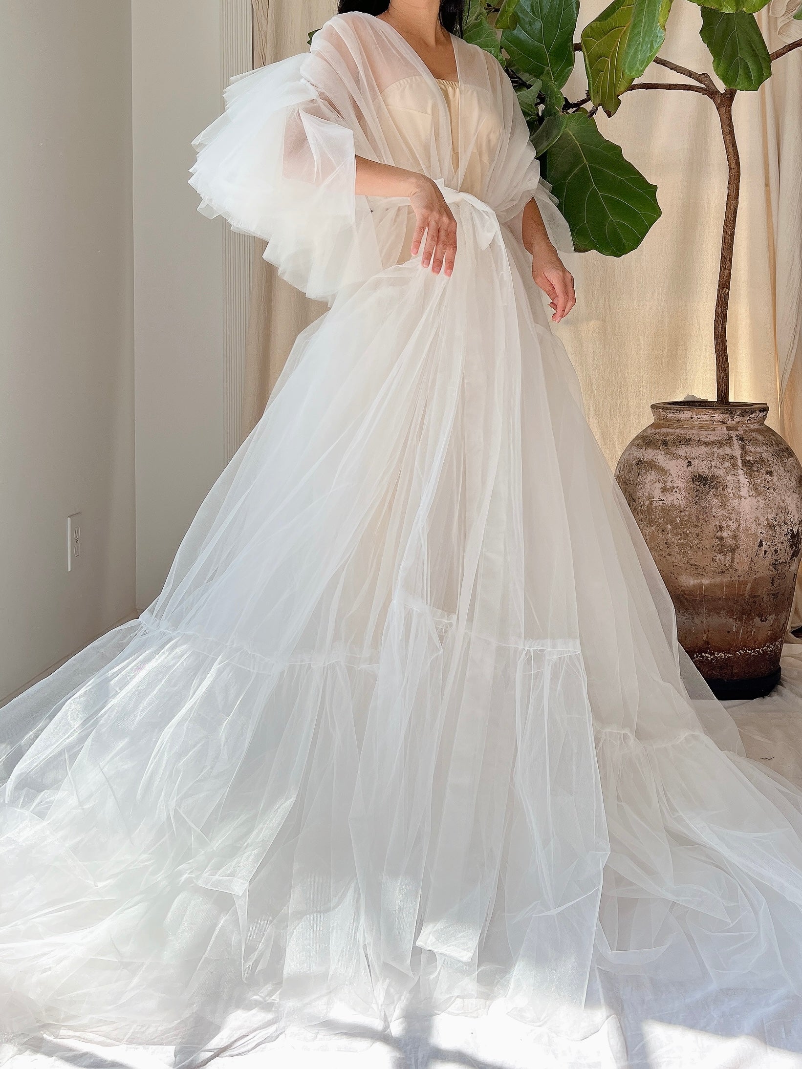 White Tulle Dressing Gown - OSFM | G O S S A M E R White Tulle Dressing Gown - OSFM | G O S S A M E R