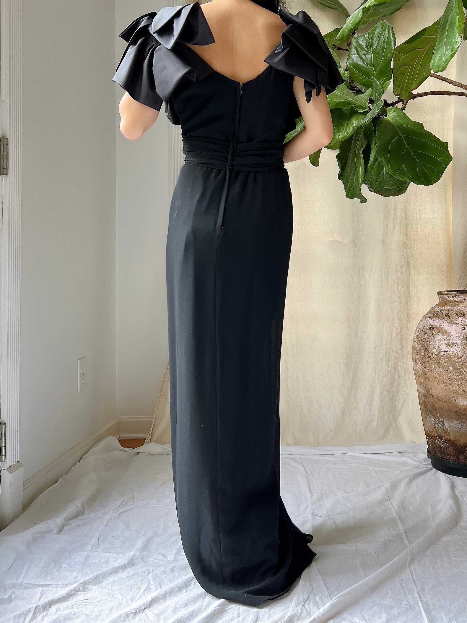 Vintage Draped Rayon Gown - S/M