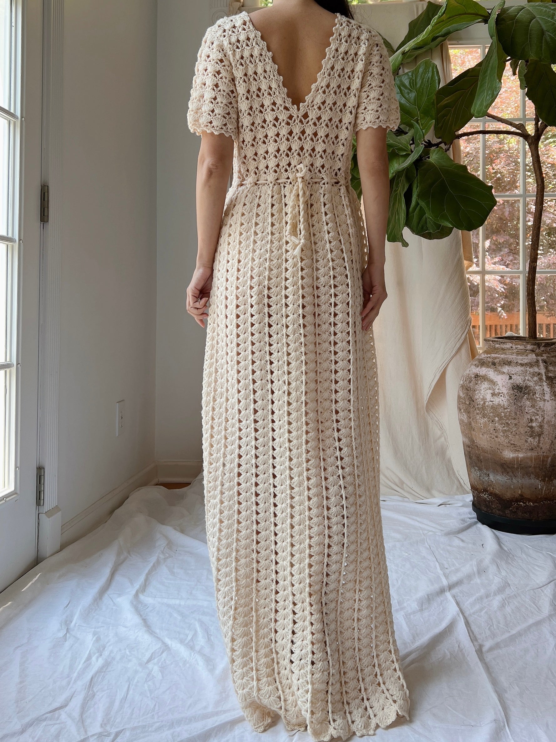 Vintage Crochet Dress - S-M