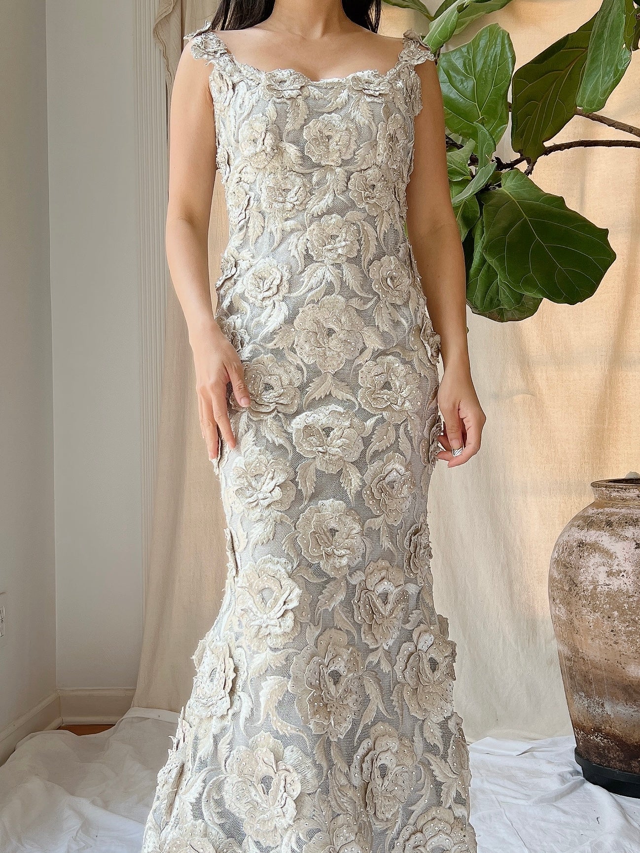Fe Zandi Couture 3D Rose Gown - S/4