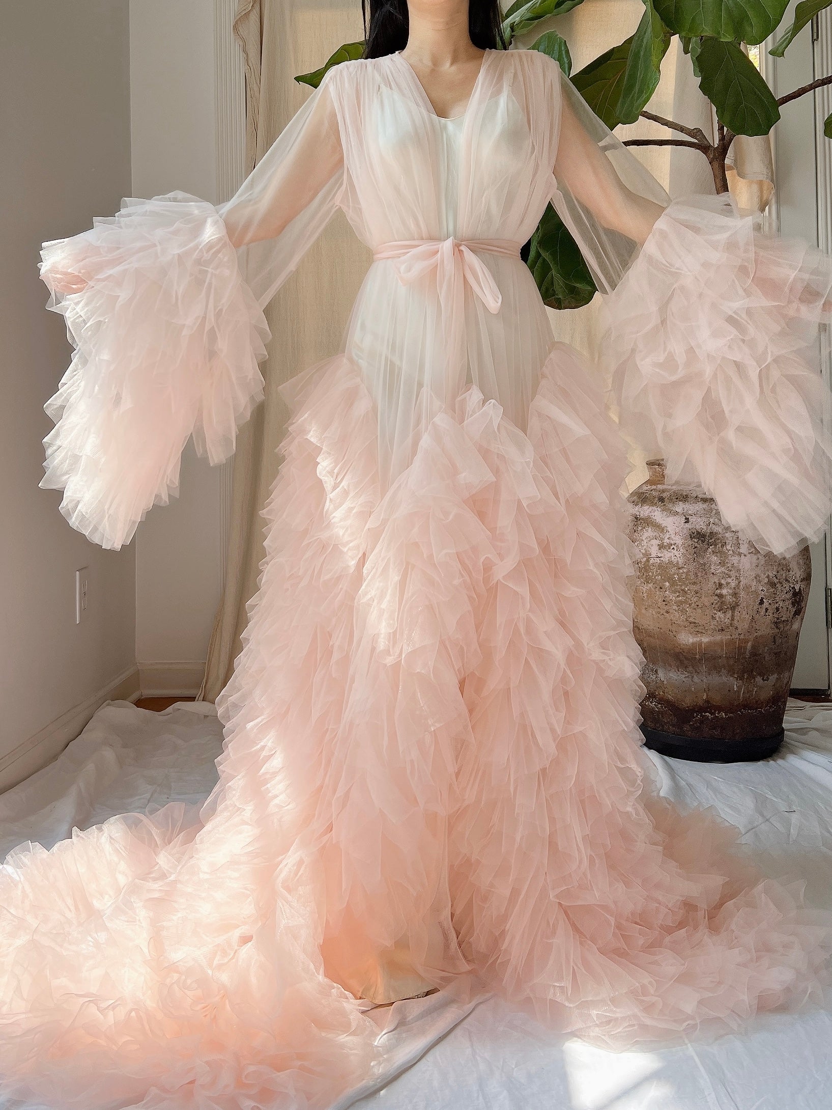 Tulle Ruffle Dressing Gown - OSFM