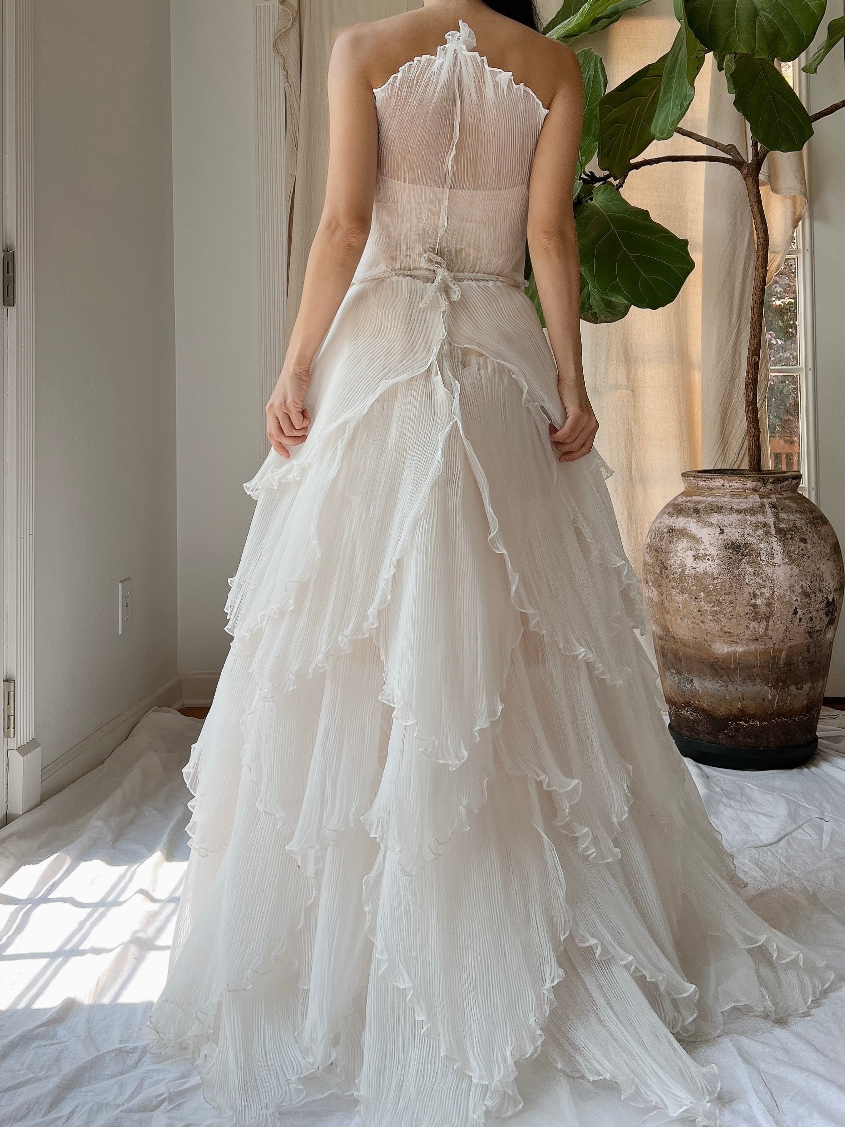 Vintage Petal Pleated Gown - XS-M | G O S S A M E R Vintage Petal Pleated Gown - XS-M | G O S S A M E R