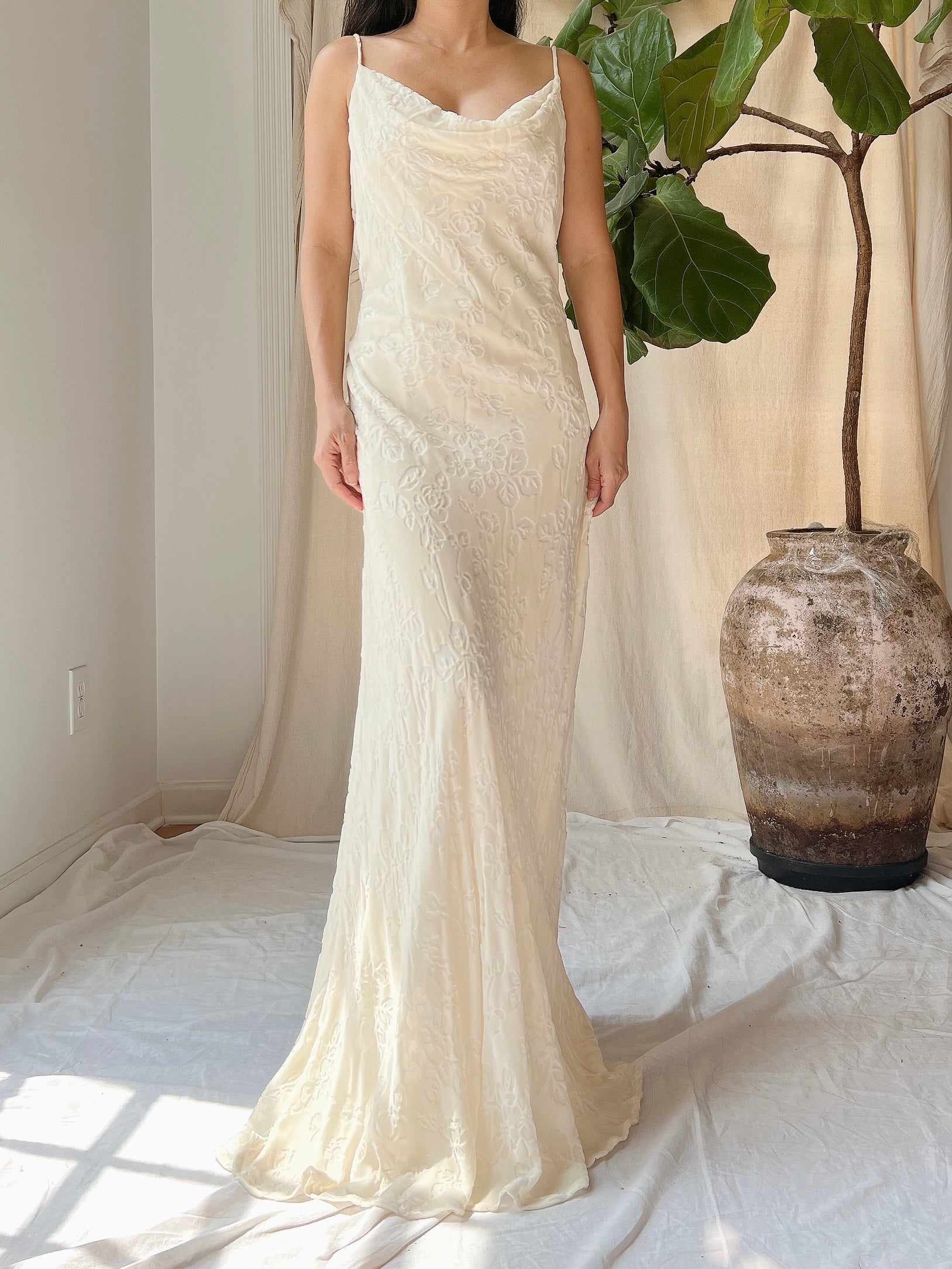 velvet bias cut dress Bias-Cut Velvet Maxi Dress