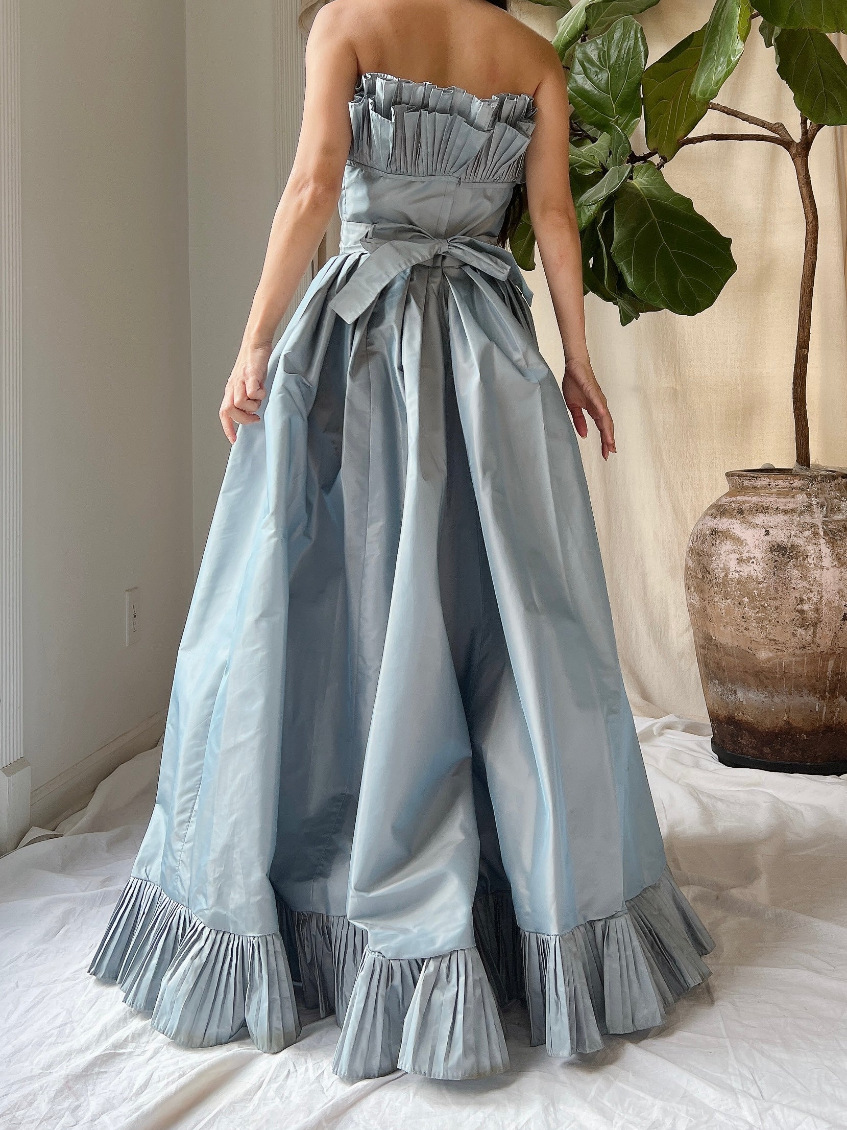 Vintage Pewter Victor Costa Gown - XS/2 Vintage Pewter Victor Costa Gown - XS/2
