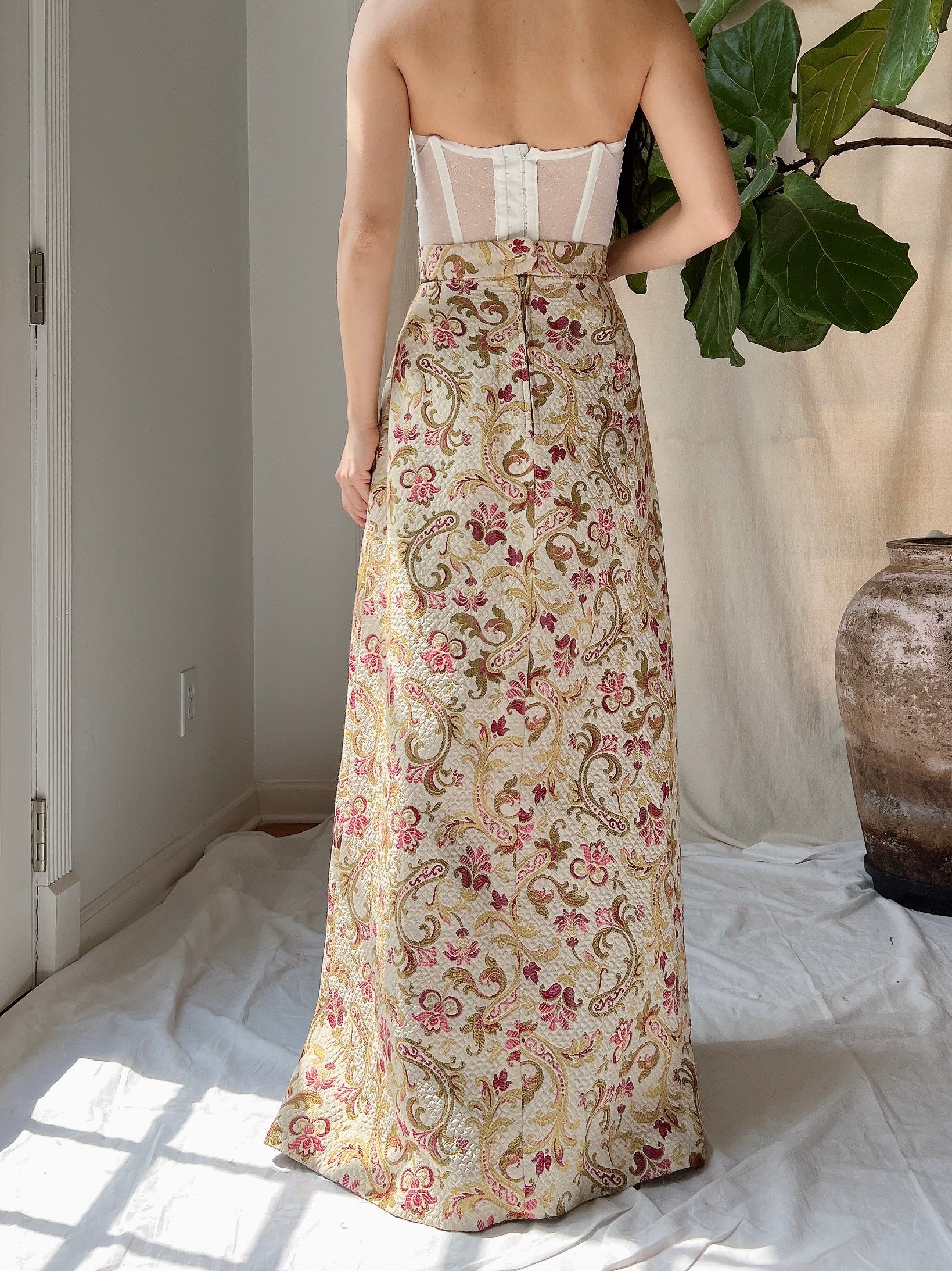 Vintage Tapestry Floral Skirt - XS