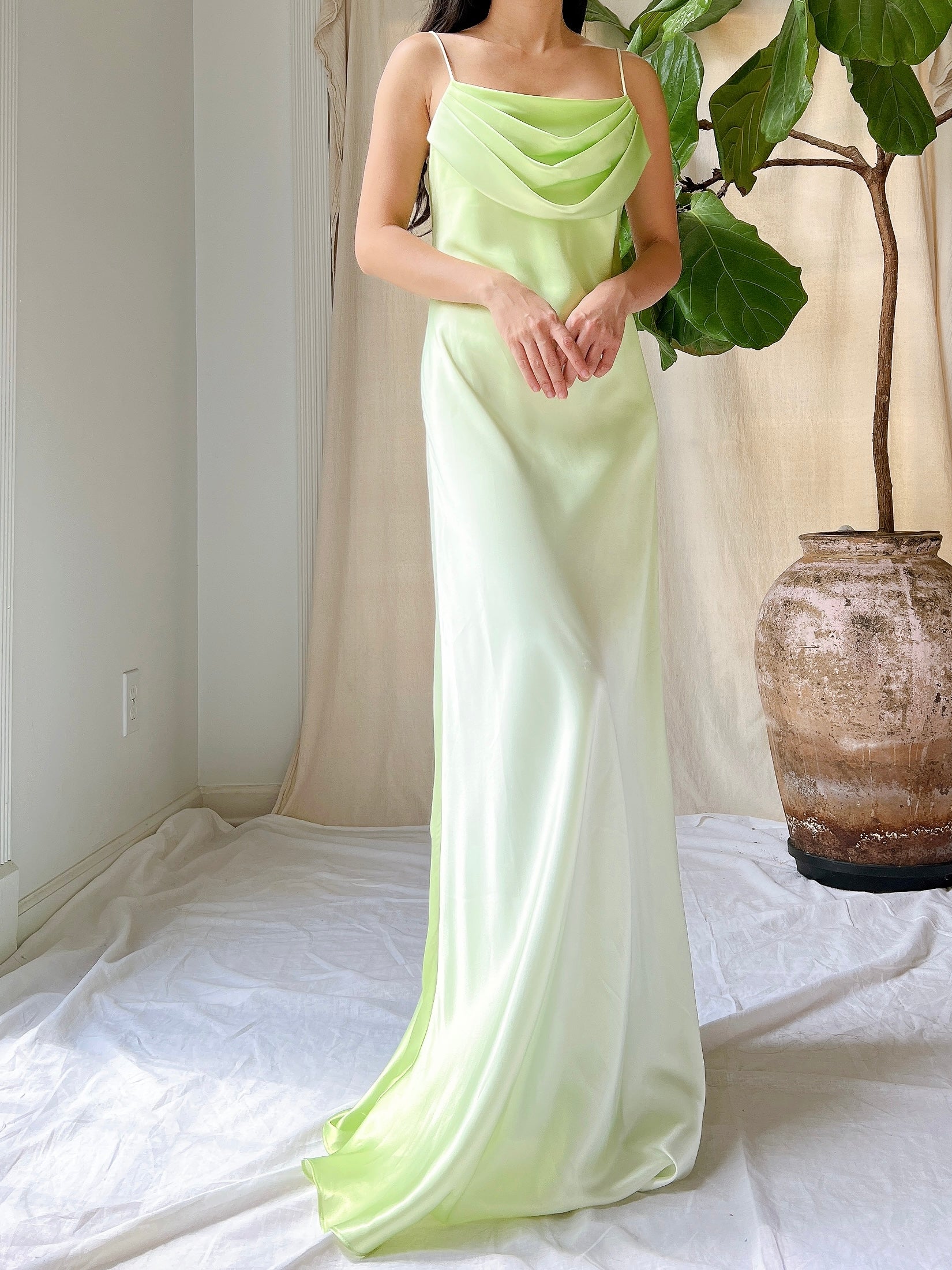 Vintage Bias Cut Ombre Satin Dress - S/4 Vintage Bias Cut Ombre Satin Dress - S/4