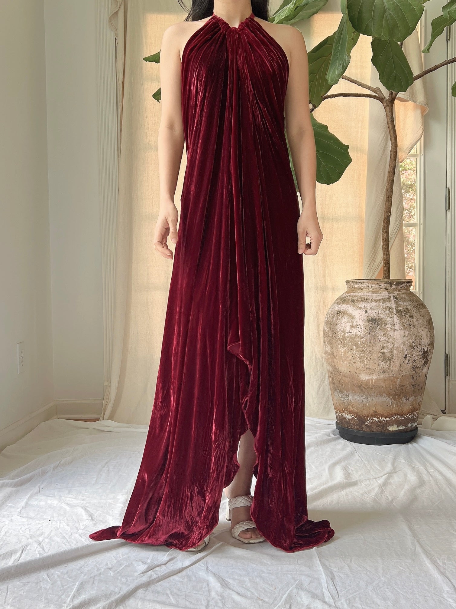 Vintage Velvet Halter Dress - OSFM Vintage Velvet Halter Dress - OSFM