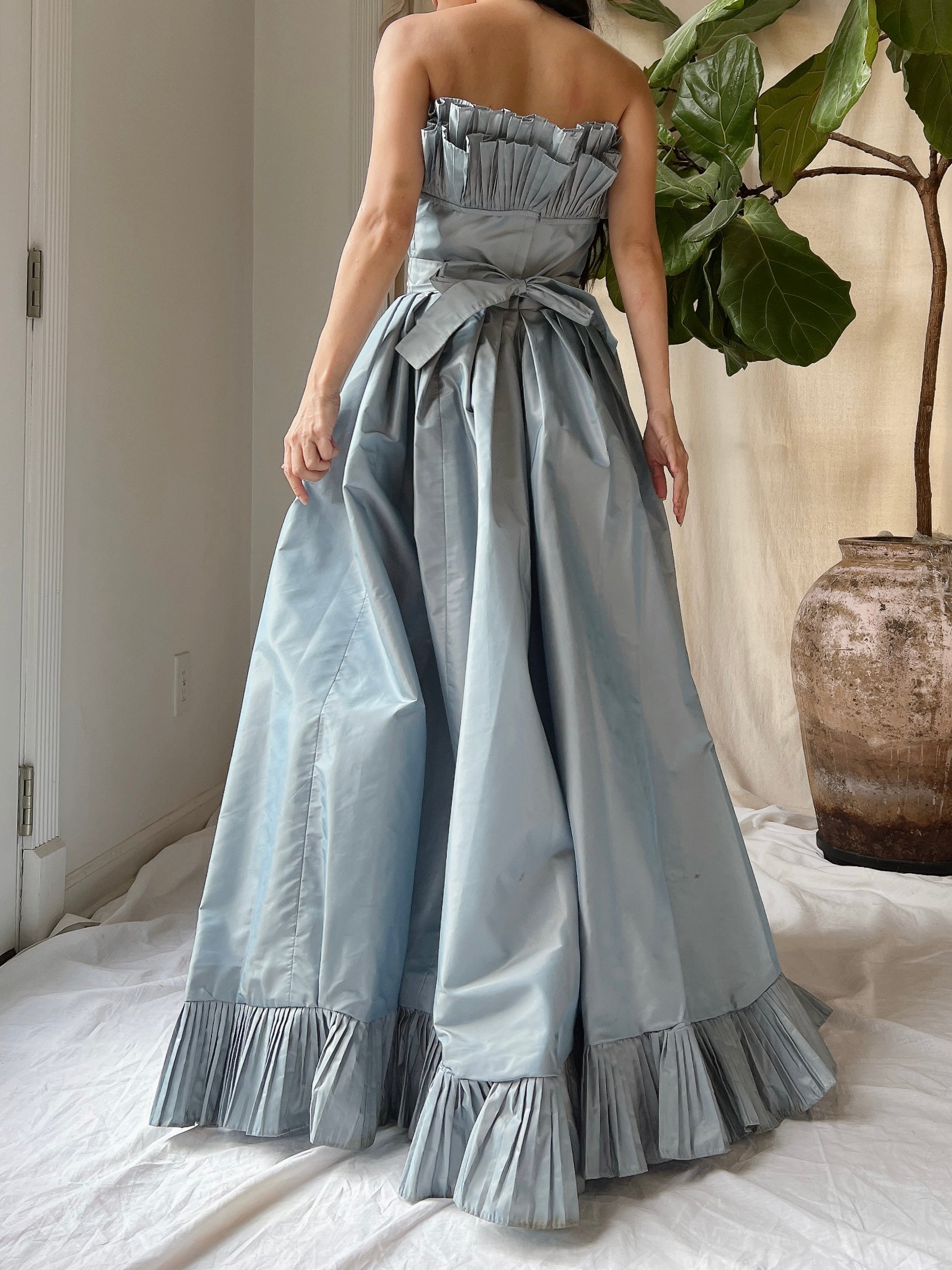 vintage victor costa dress Vintage Pewter Victor Costa Gown - XS/2