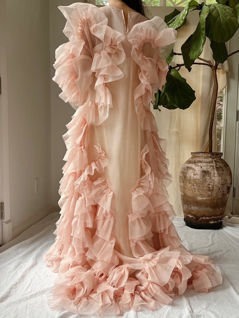Organza Ruffle Silk Organza Ruffle Gown - M | G O S S A M E R