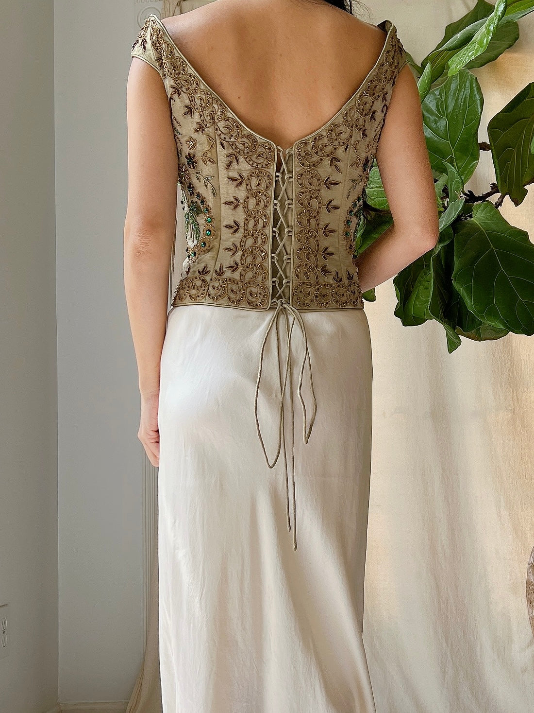 Vintage Embroidered Bustier - XL
