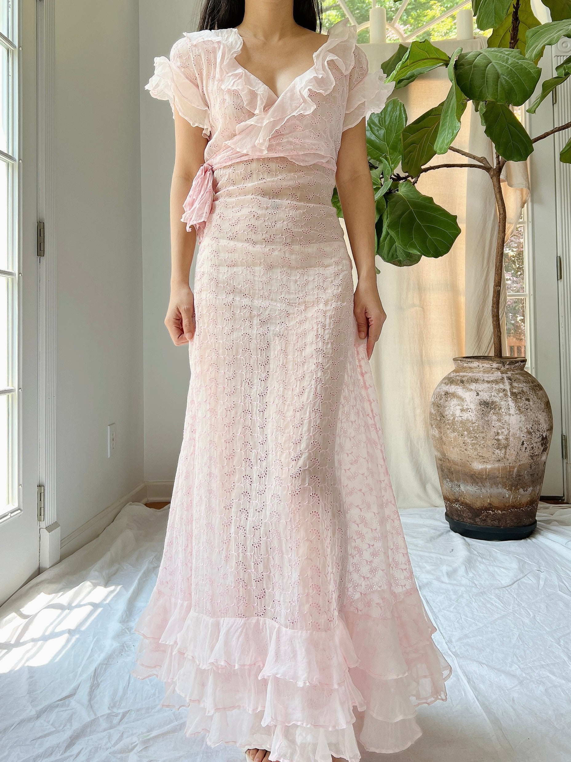 Reserved 1930s Organdy Embroidered Dress - XS | G O S S A M E R Reserved 1930s Organdy Embroidered Dress - XS | G O S S A M E R