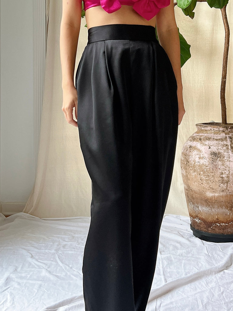 Vintage Satin High-Waisted Trousers - S/4/6 | G O S S A M E R Vintage Satin High-Waisted Trousers - S/4/6 | G O S S A M E R