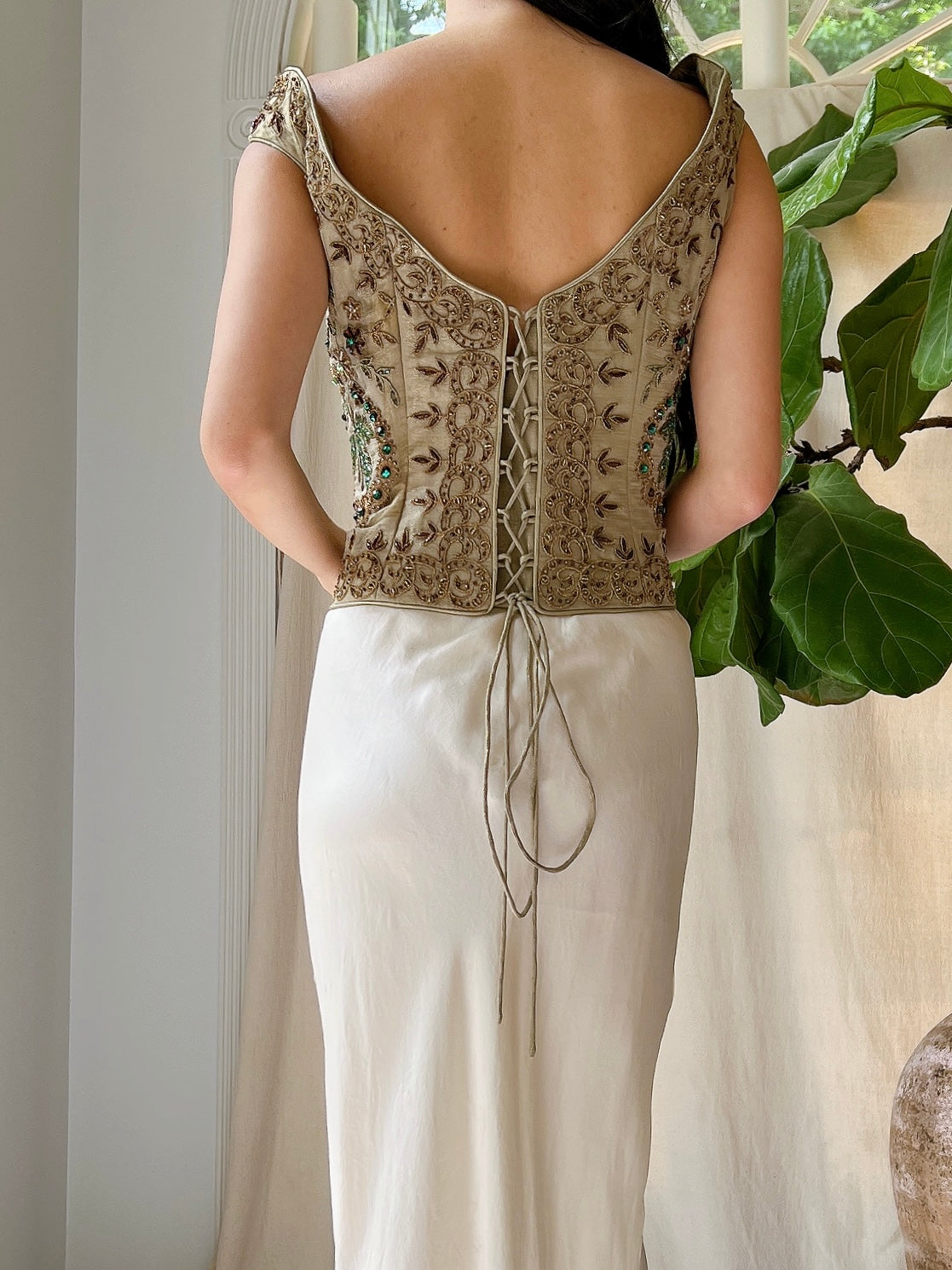 Vintage Embroidered Bustier - XL