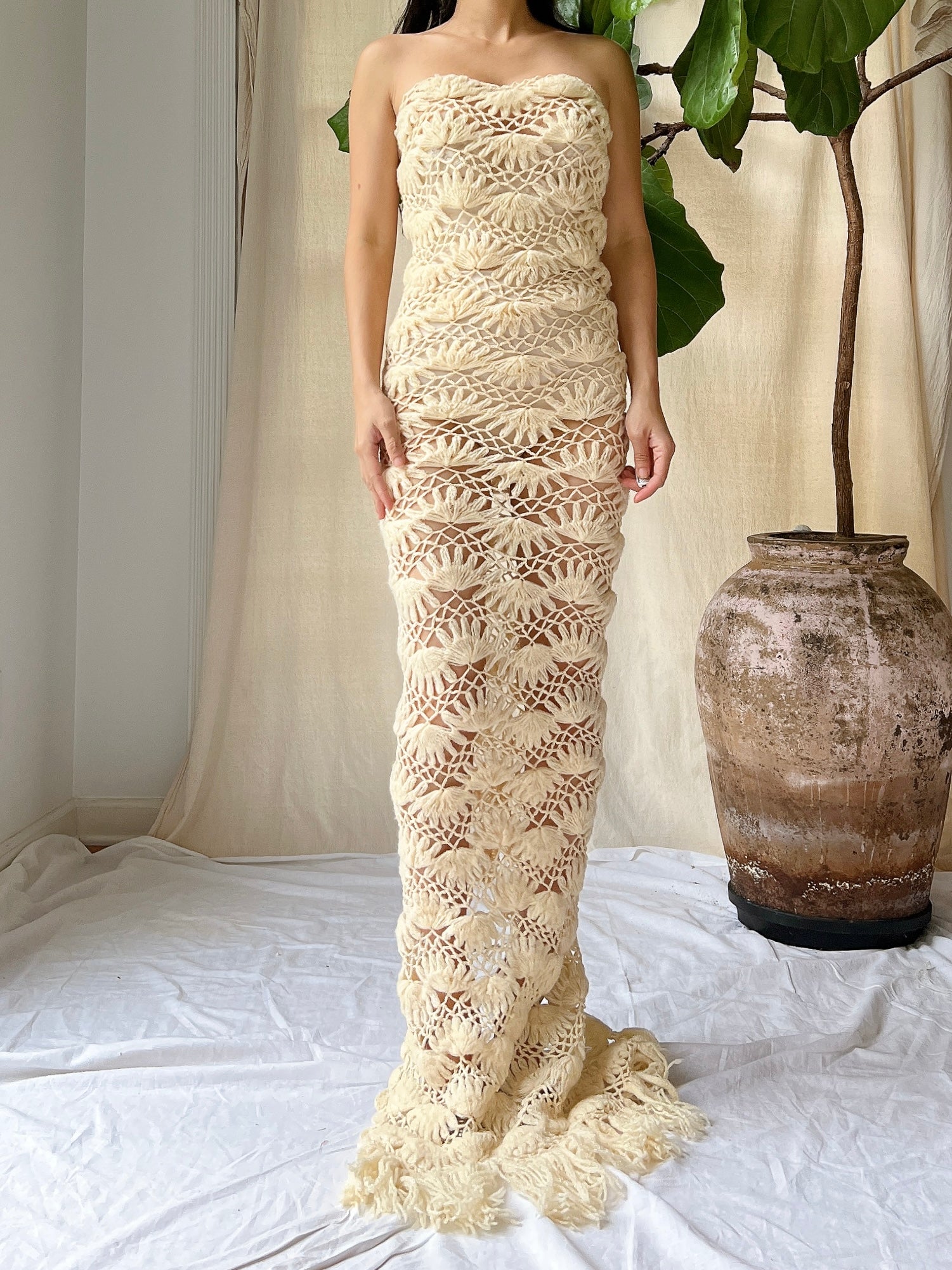 Vintage Crochet Tube Dress - XS | G O S S A M E R Vintage Crochet Tube Dress - XS | G O S S A M E R