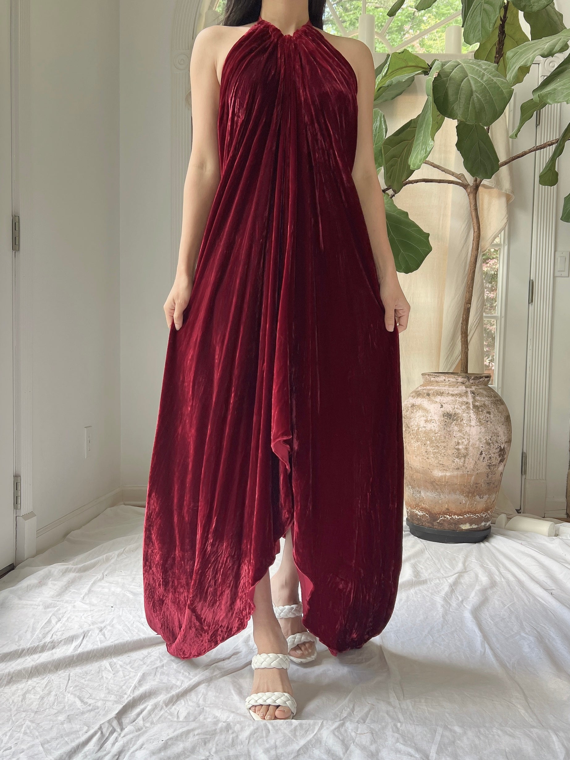 Vintage Velvet Halter Dress - OSFM Vintage Velvet Halter Dress - OSFM