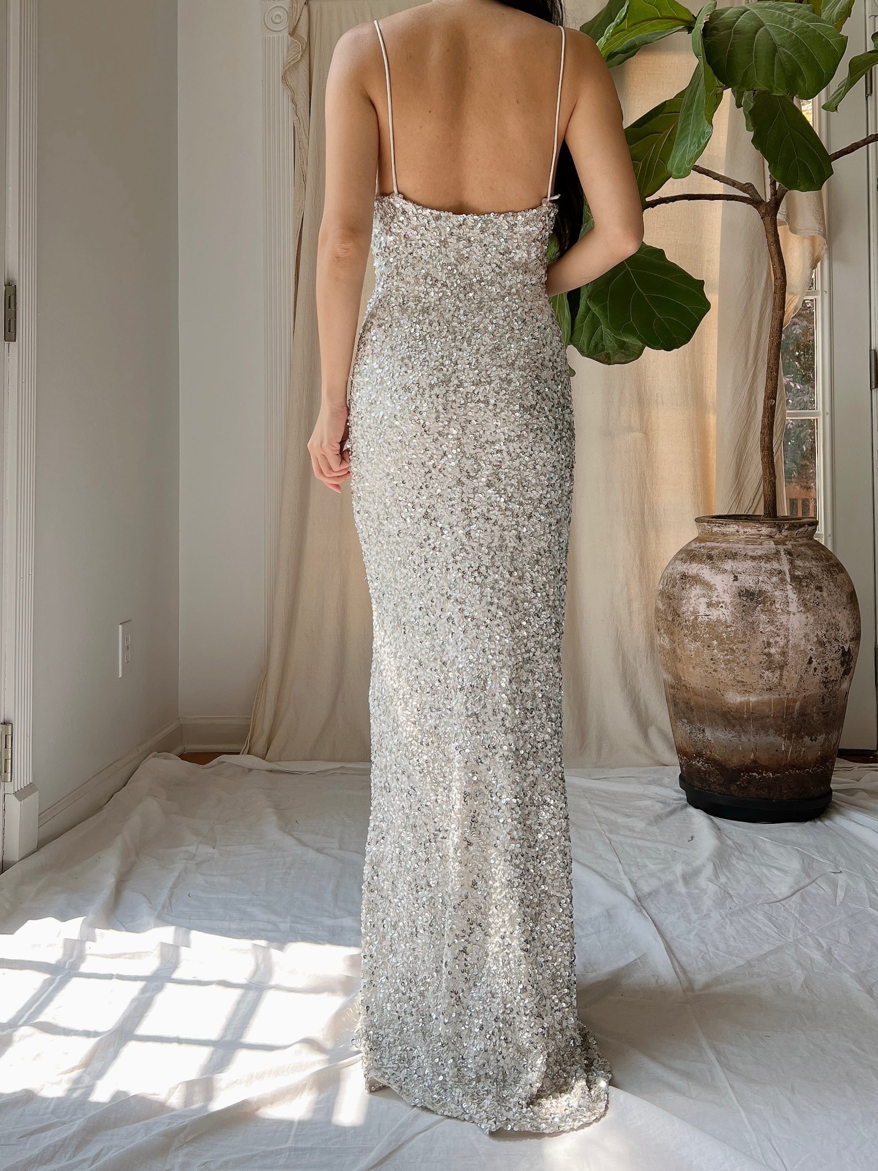 Y2K Silk White/Silver Gown - S | G O S S A M E R Y2K Silk White/Silver Gown - S | G O S S A M E R