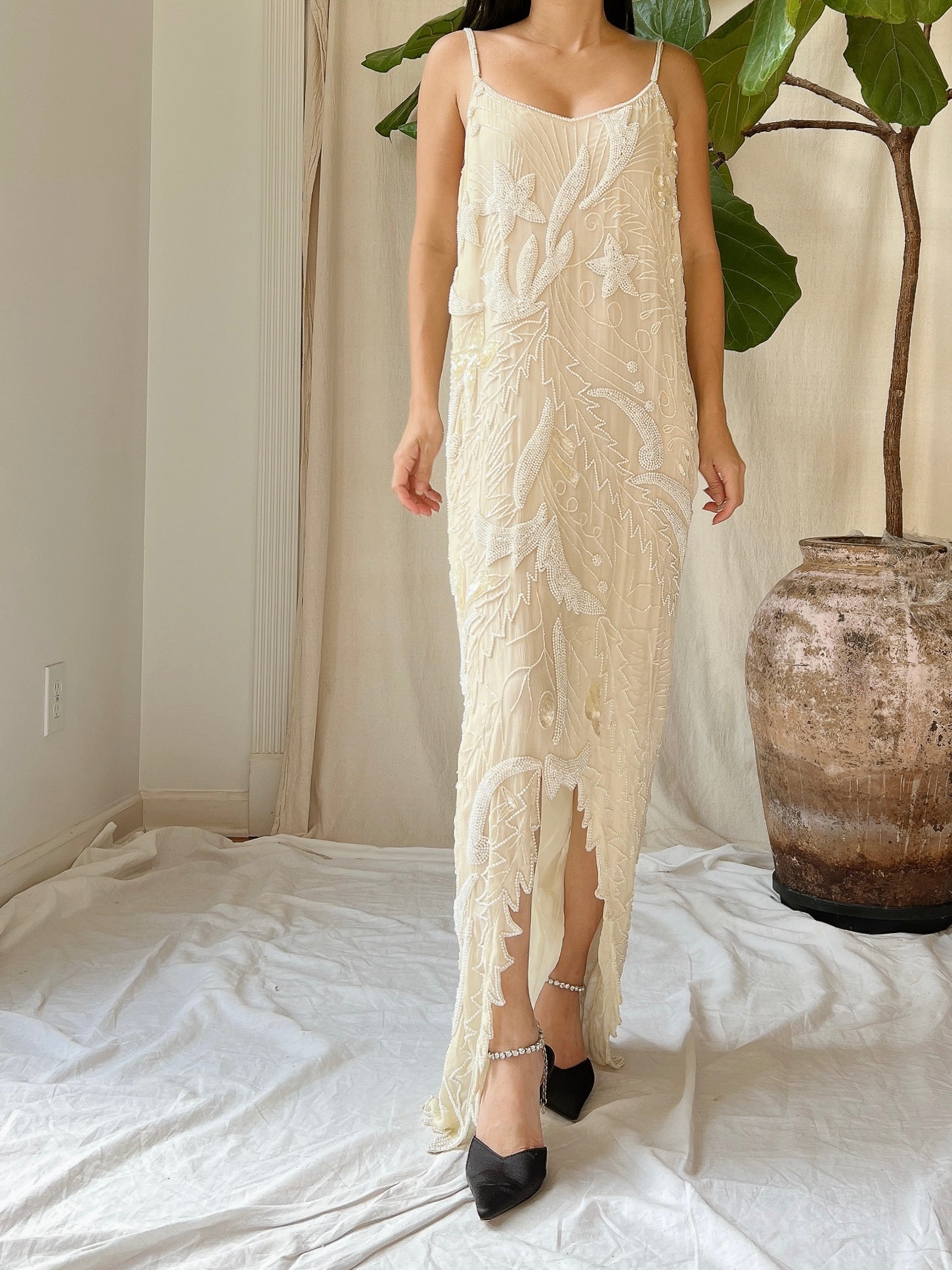 Mohair and silk-blend maxi dress