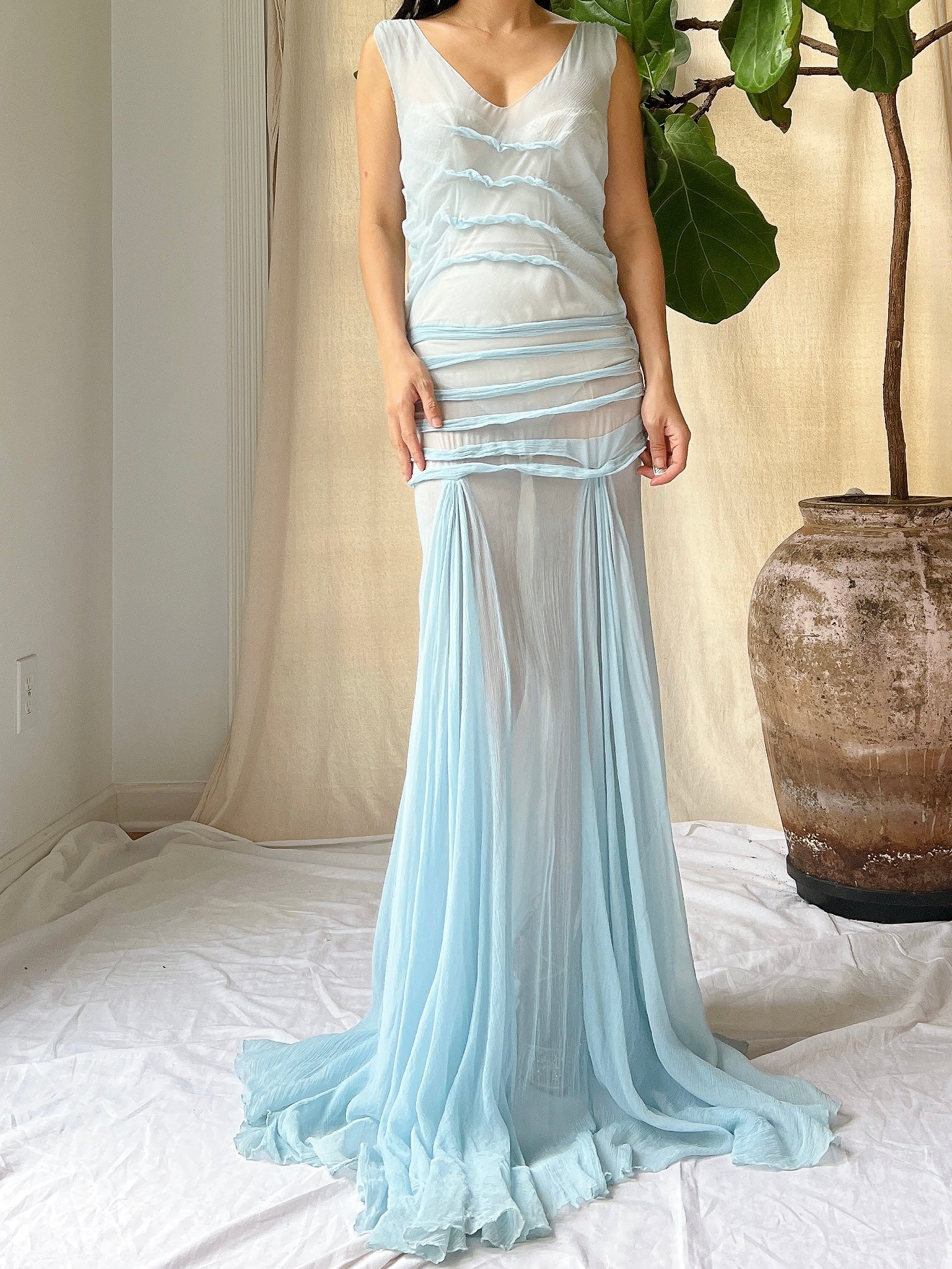 1930s Silk Chiffon Dress - XS | G O S S A M E R 1930s Silk Chiffon Dress - XS | G O S S A M E R